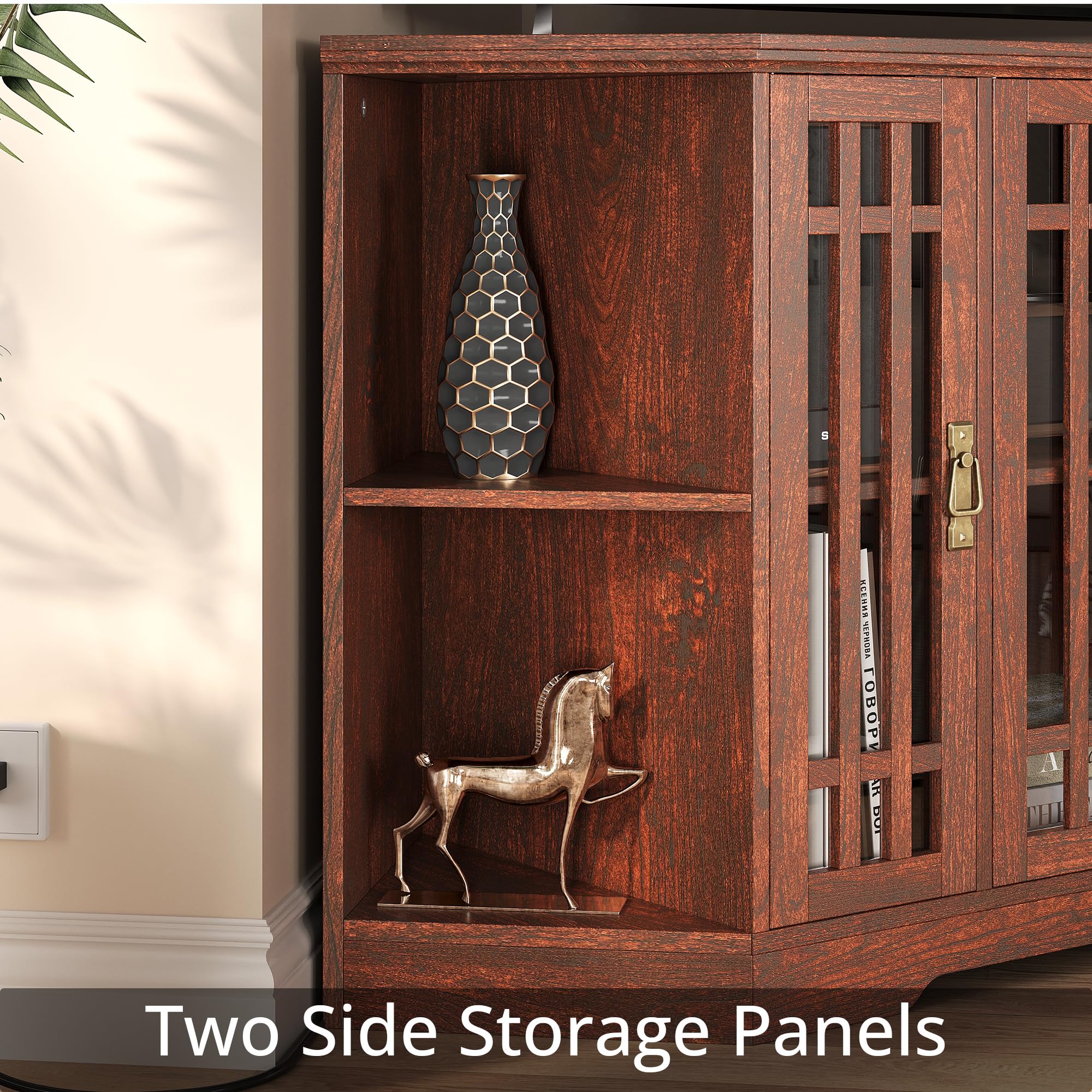 Corner TV Stand with Power Outlet and Storage