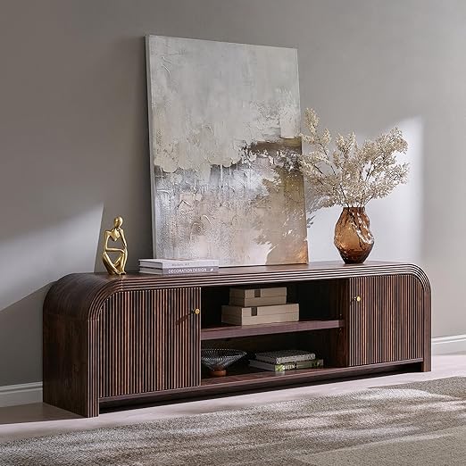 70" Modern Fluted TV Stand with Storage