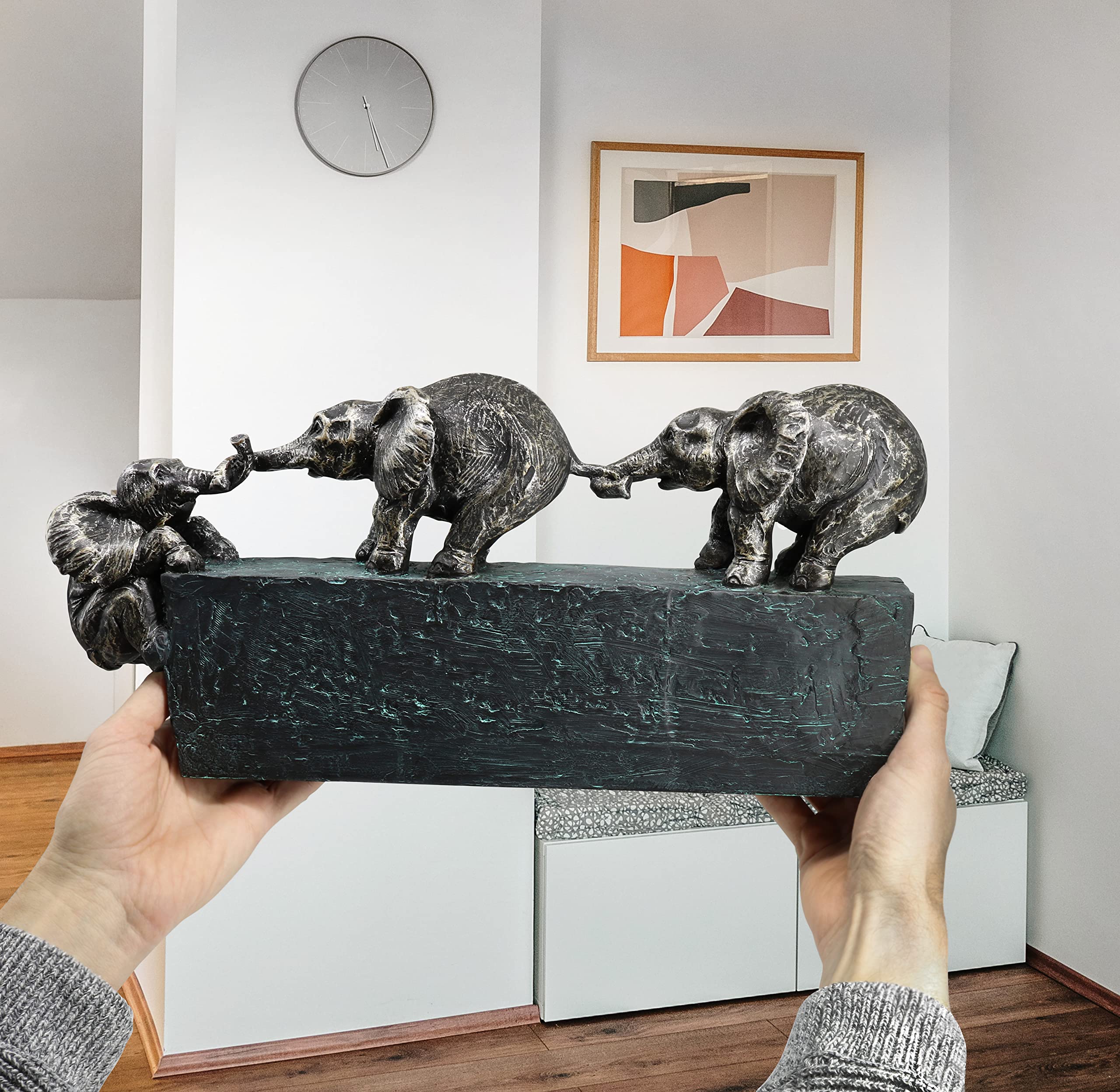 Elephant Family Sculpture Togetherness Ornament