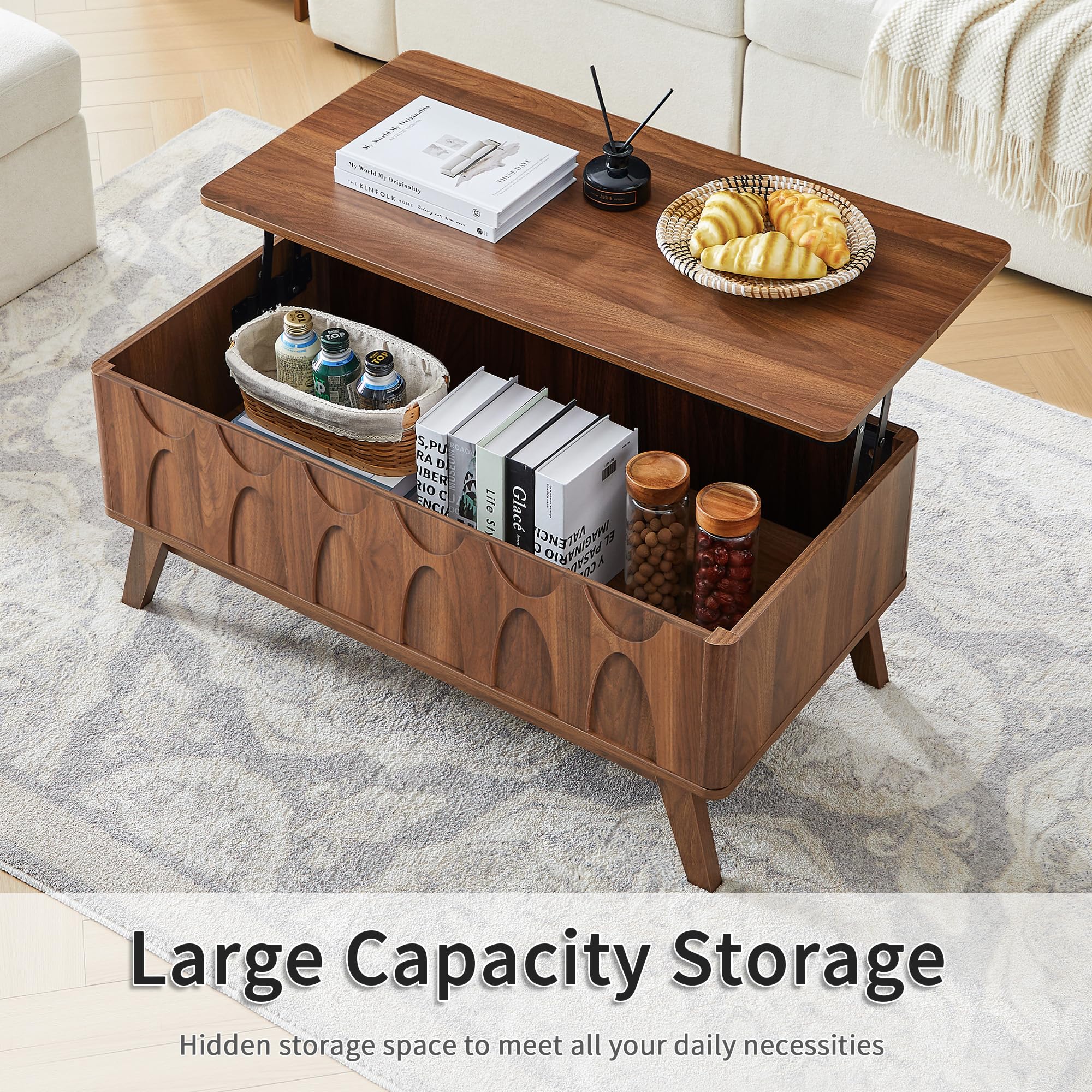 Lift Top Coffee Table with Hidden Storage