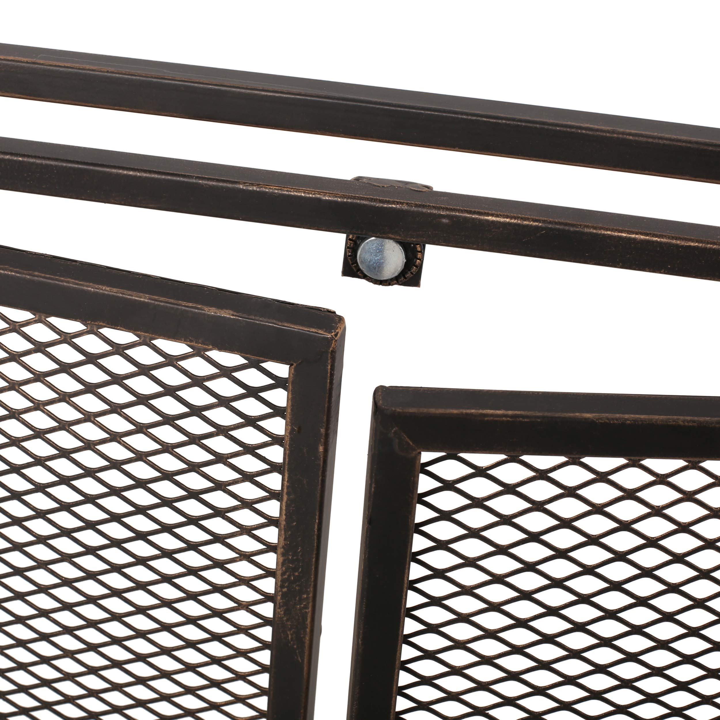 Modern Iron Fireplace Screen with Doors