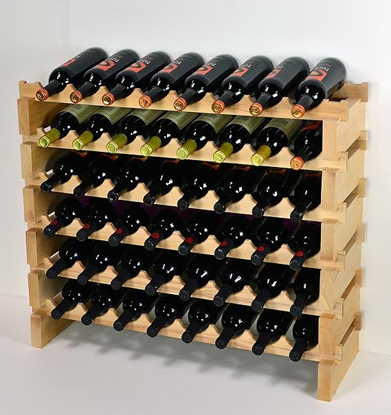 Modular Wine Rack Beechwood 32 Bottle Capacity