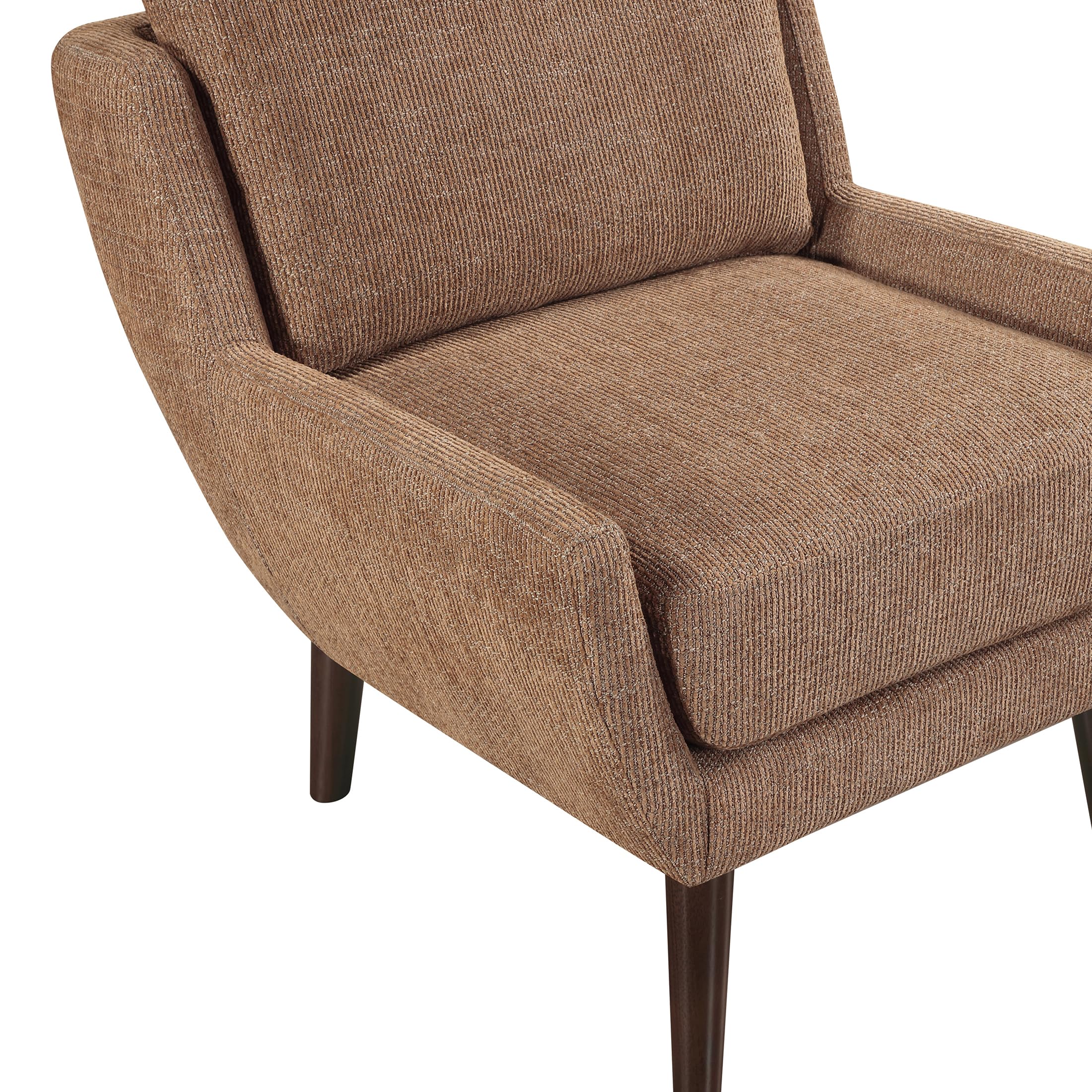 Orange Chenille Wingback Accent Chair