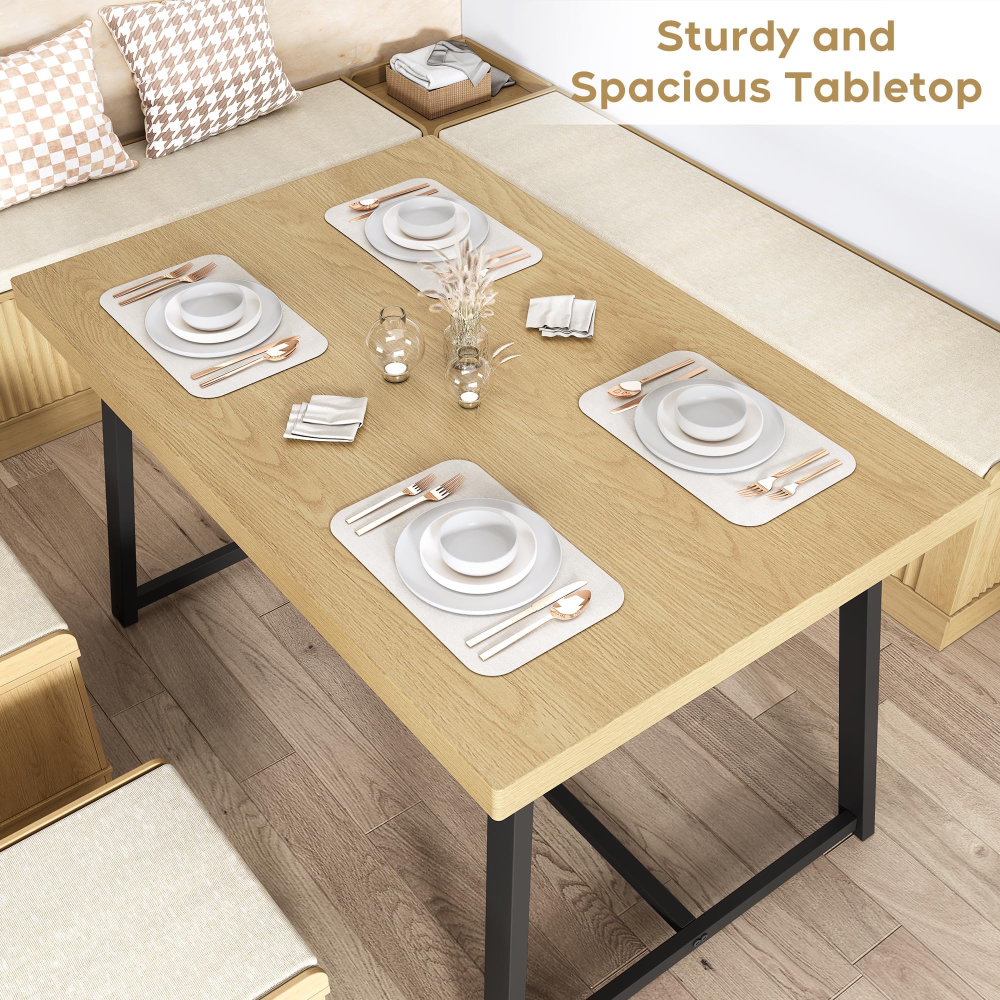 Corner Dining Table Set with Storage