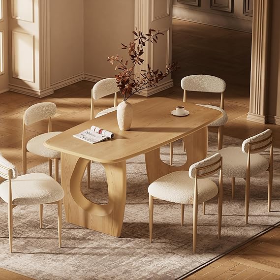 68 Inch Rectangle Dining Table with Pedestal Base