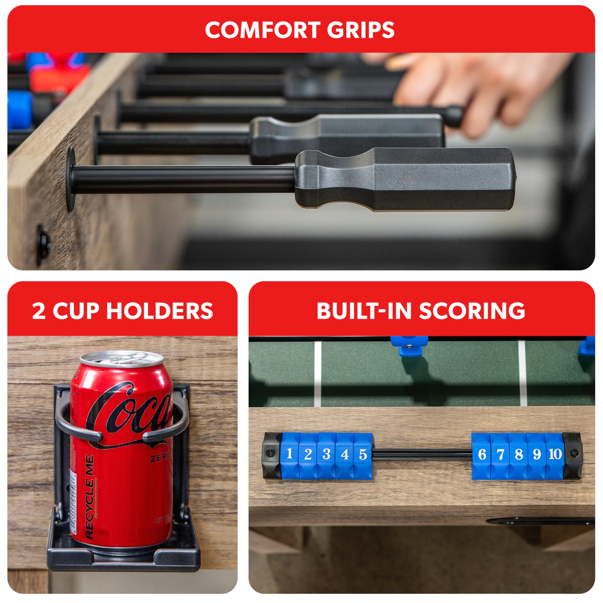 48 Inch Foosball Table with Cup Holders