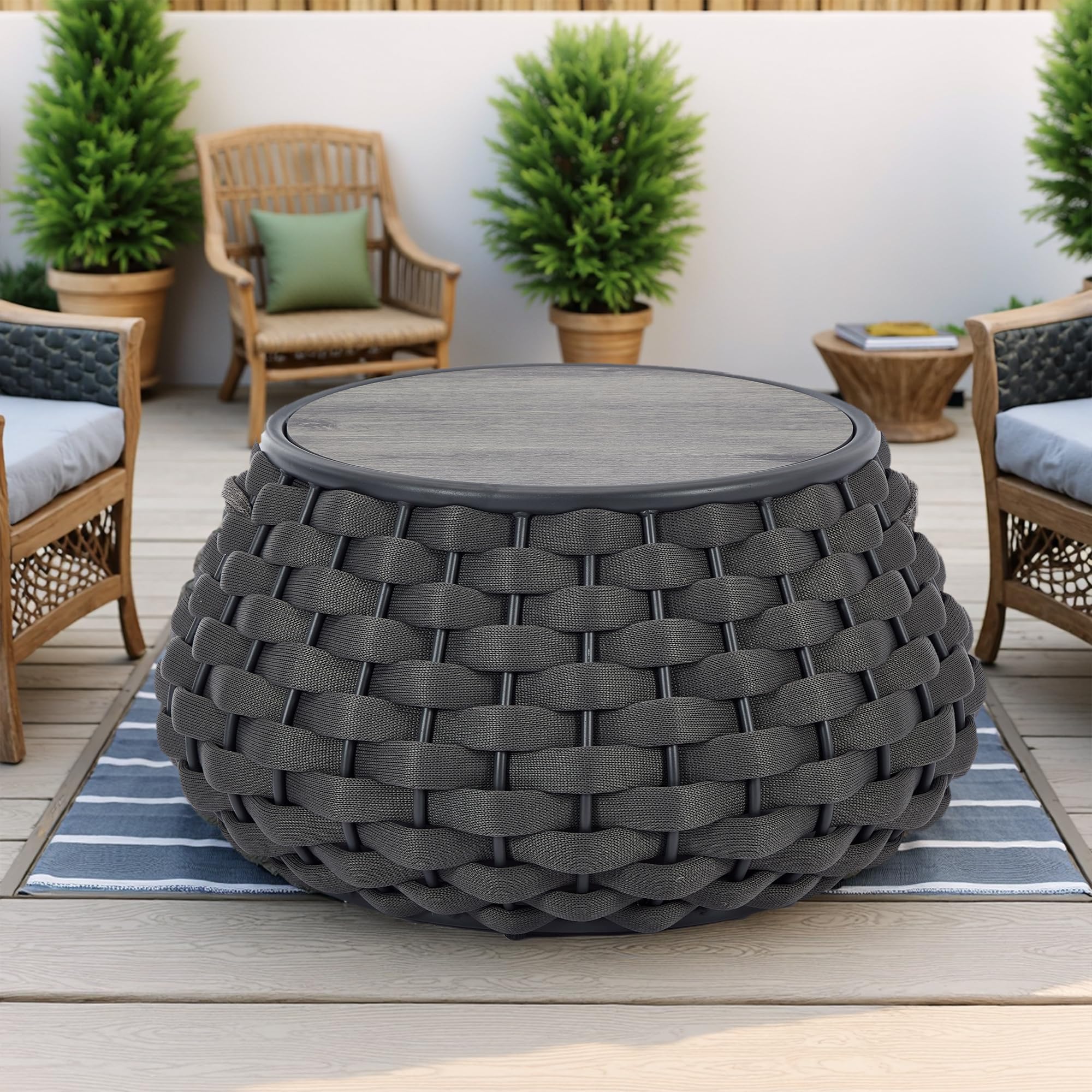 Outdoor Side Table with Removable Lid