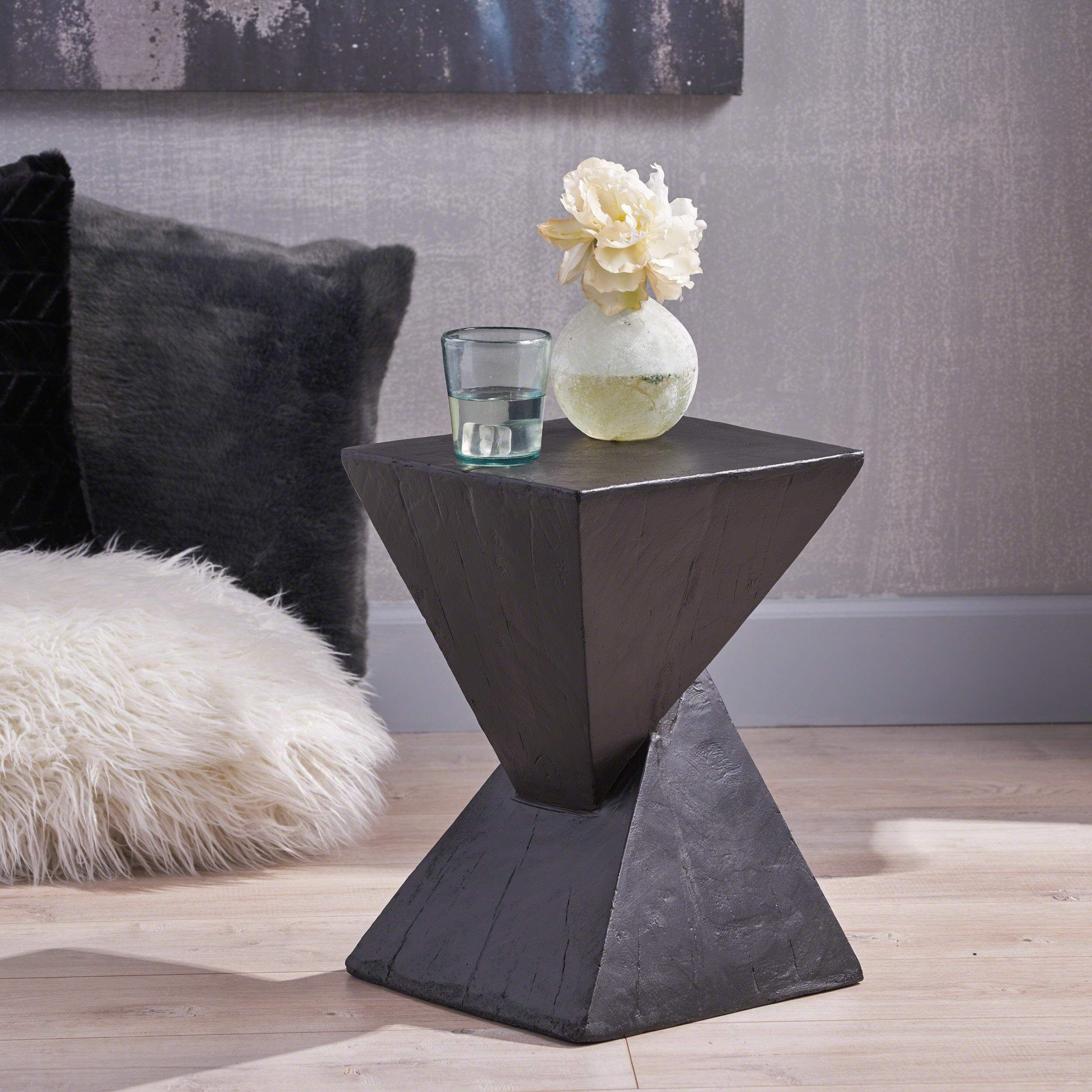 Jerod Lightweight Concrete Accent Table Black