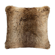 Faux Wolf Fur Throw Pillow 22x22 Tan
