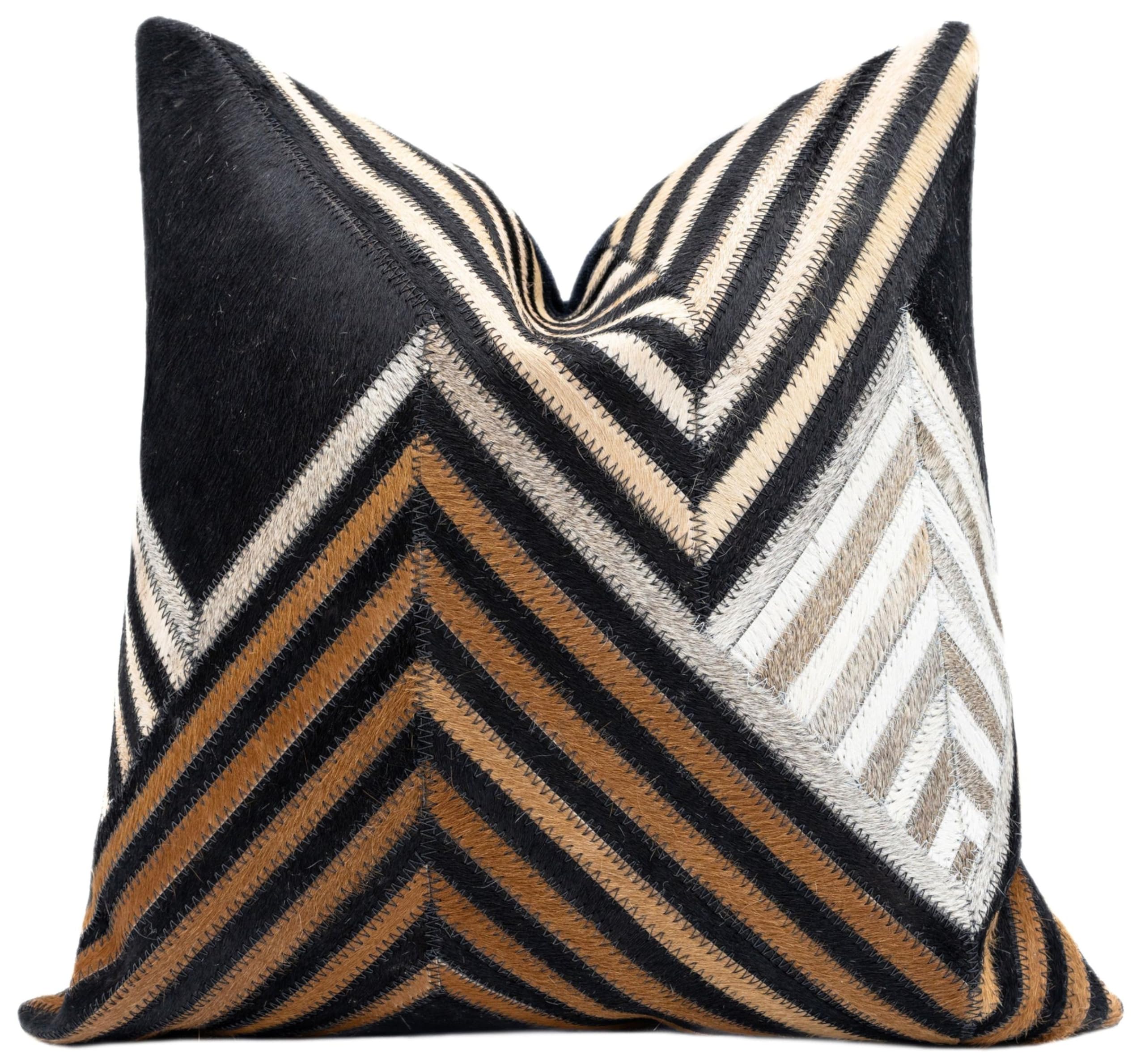 Genuine Cowhide Leather Throw Pillow Square 18x18