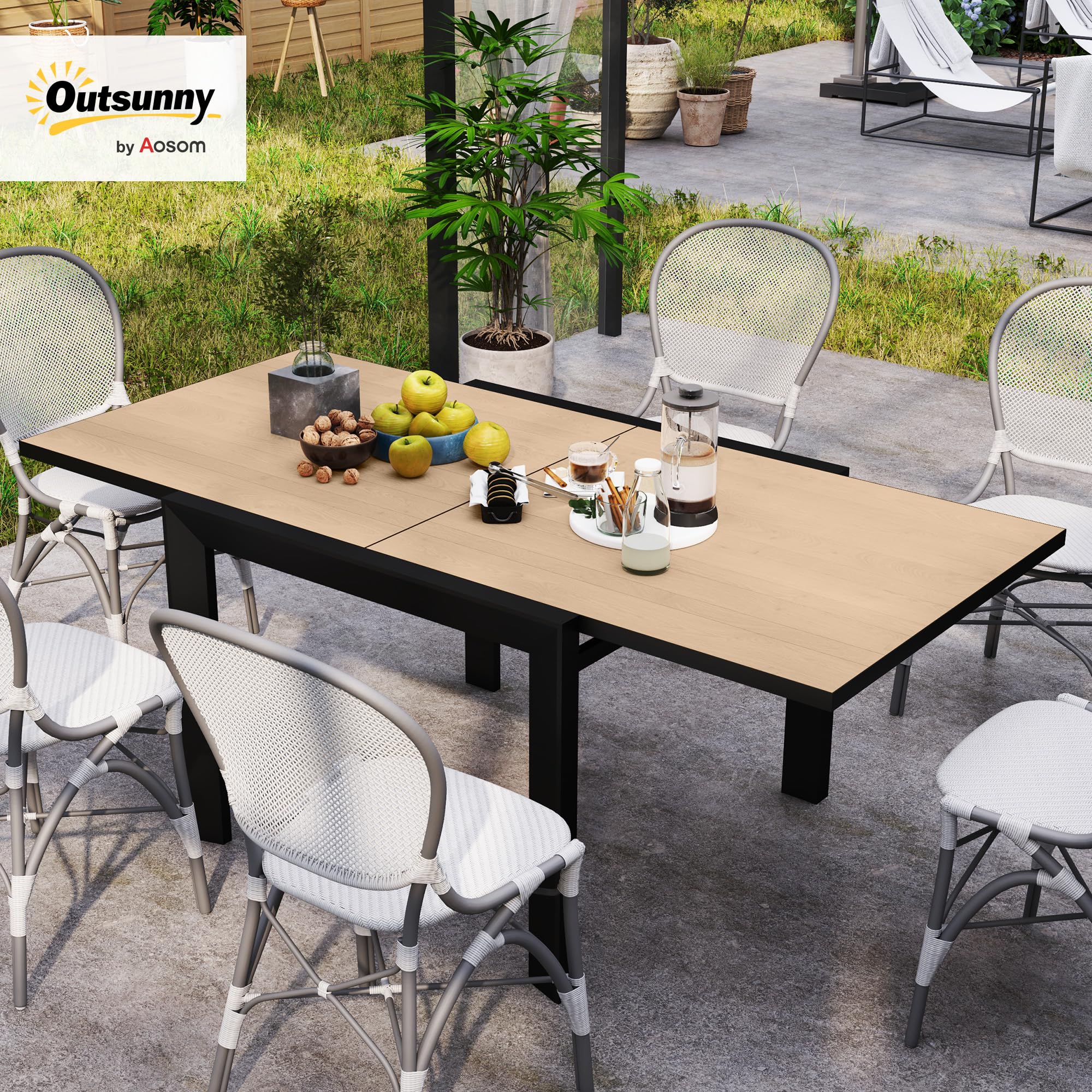Expandable Aluminum Outdoor Dining Table