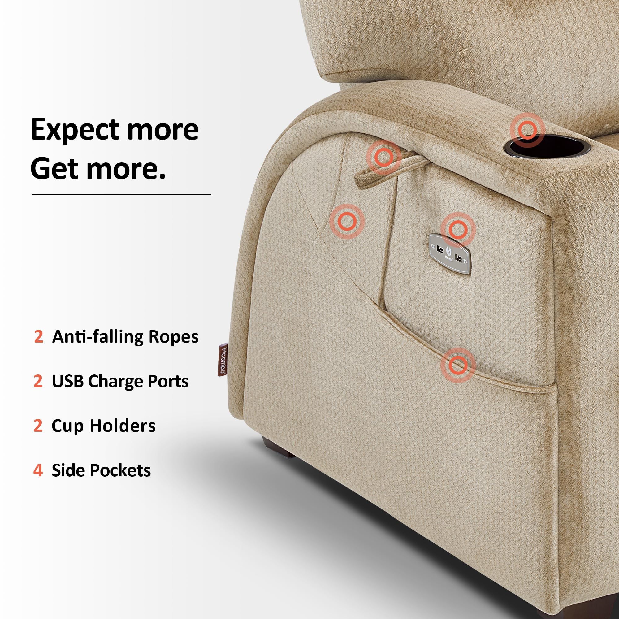Electric Zero Gravity Recliner with Adjustable Headrest