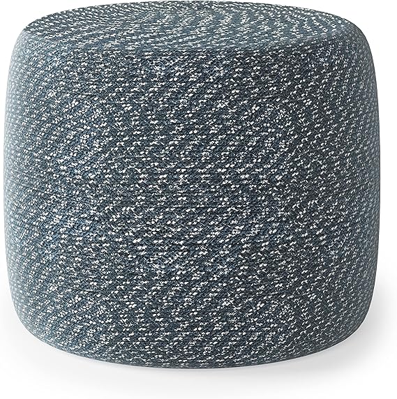 Bayley Round Pouf - 20 Inch Handcrafted Braided Cotton Footstool