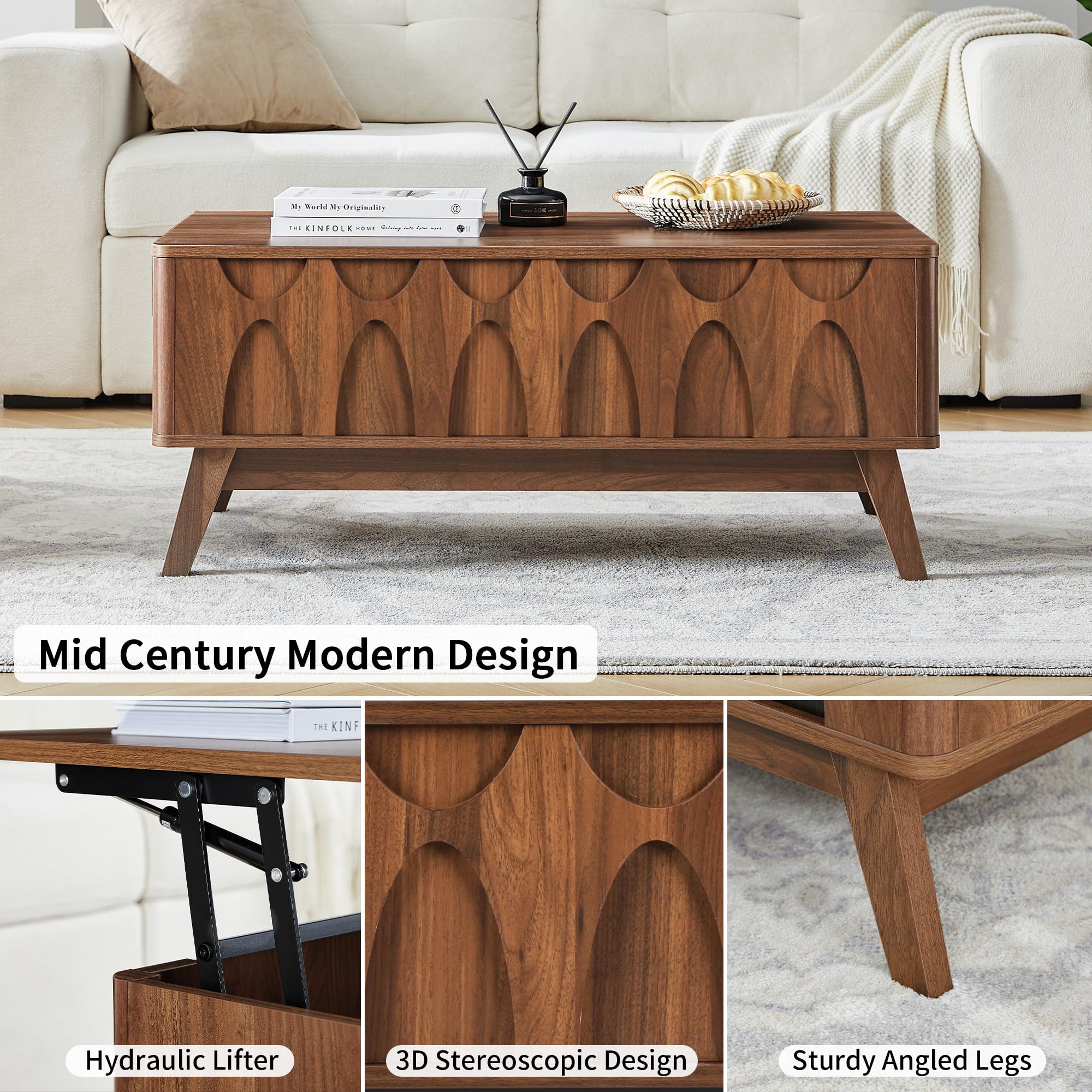 Lift Top Coffee Table with Hidden Storage