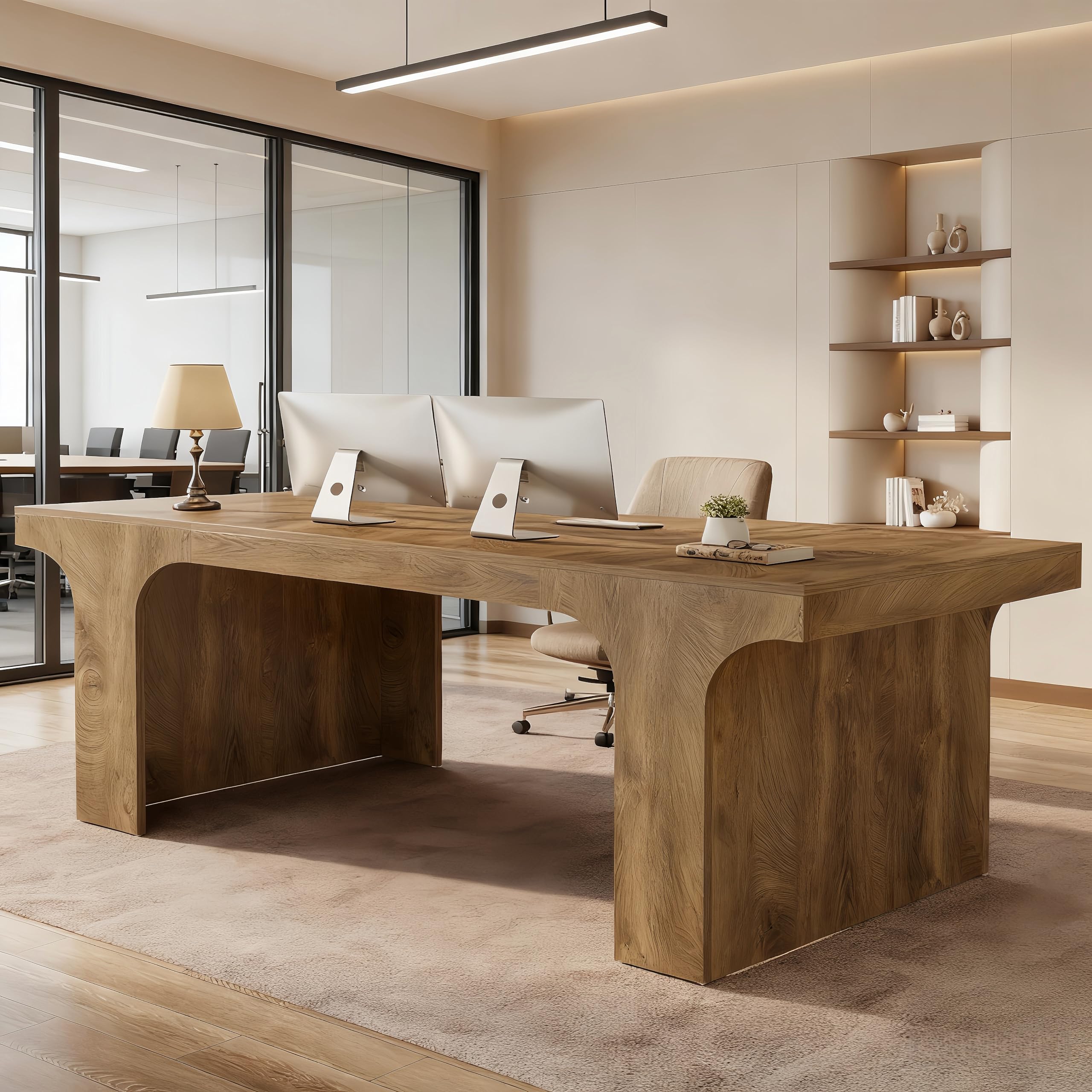 70.9-Inch Executive Desk with Arched Design