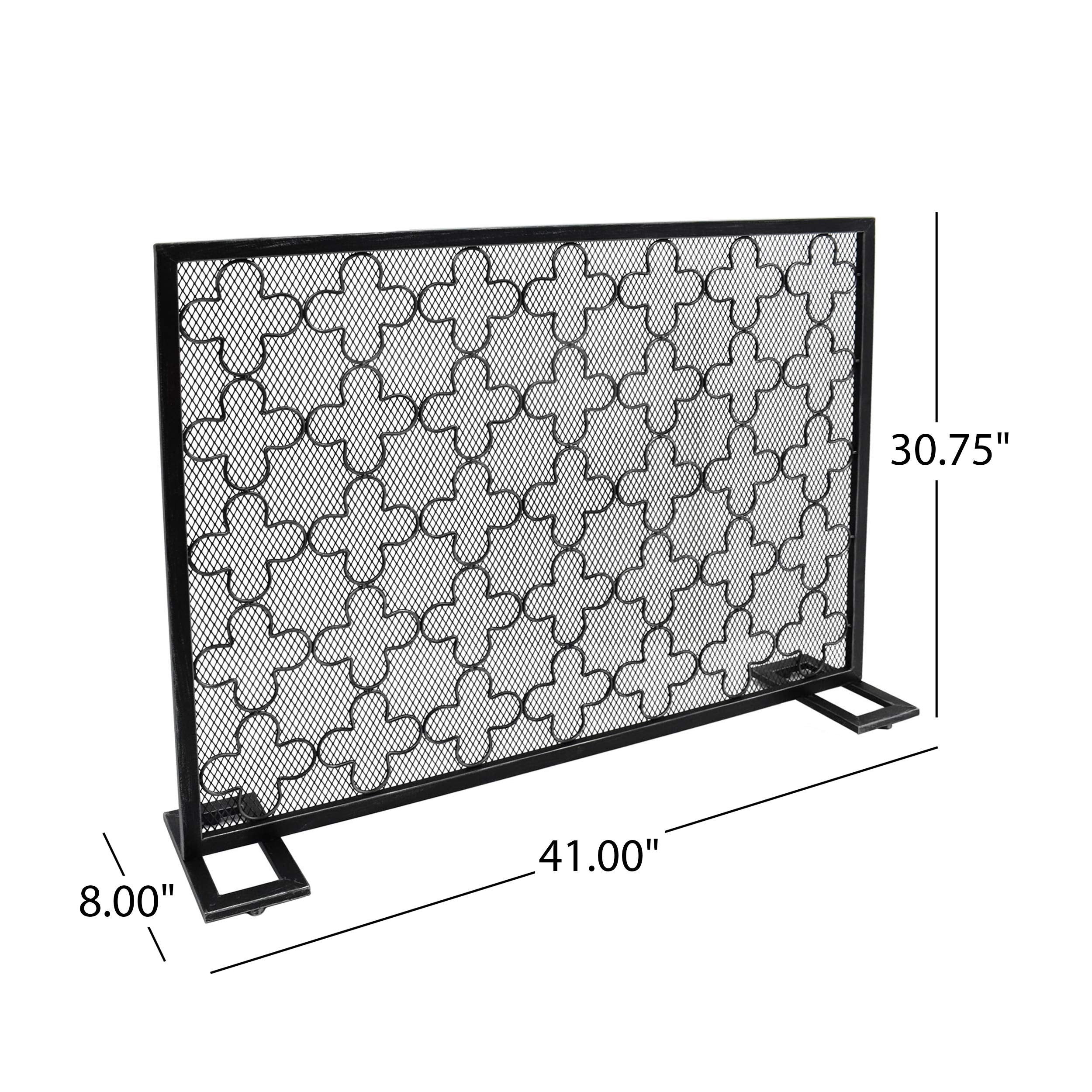 Single Panel Iron Fireplace Screen