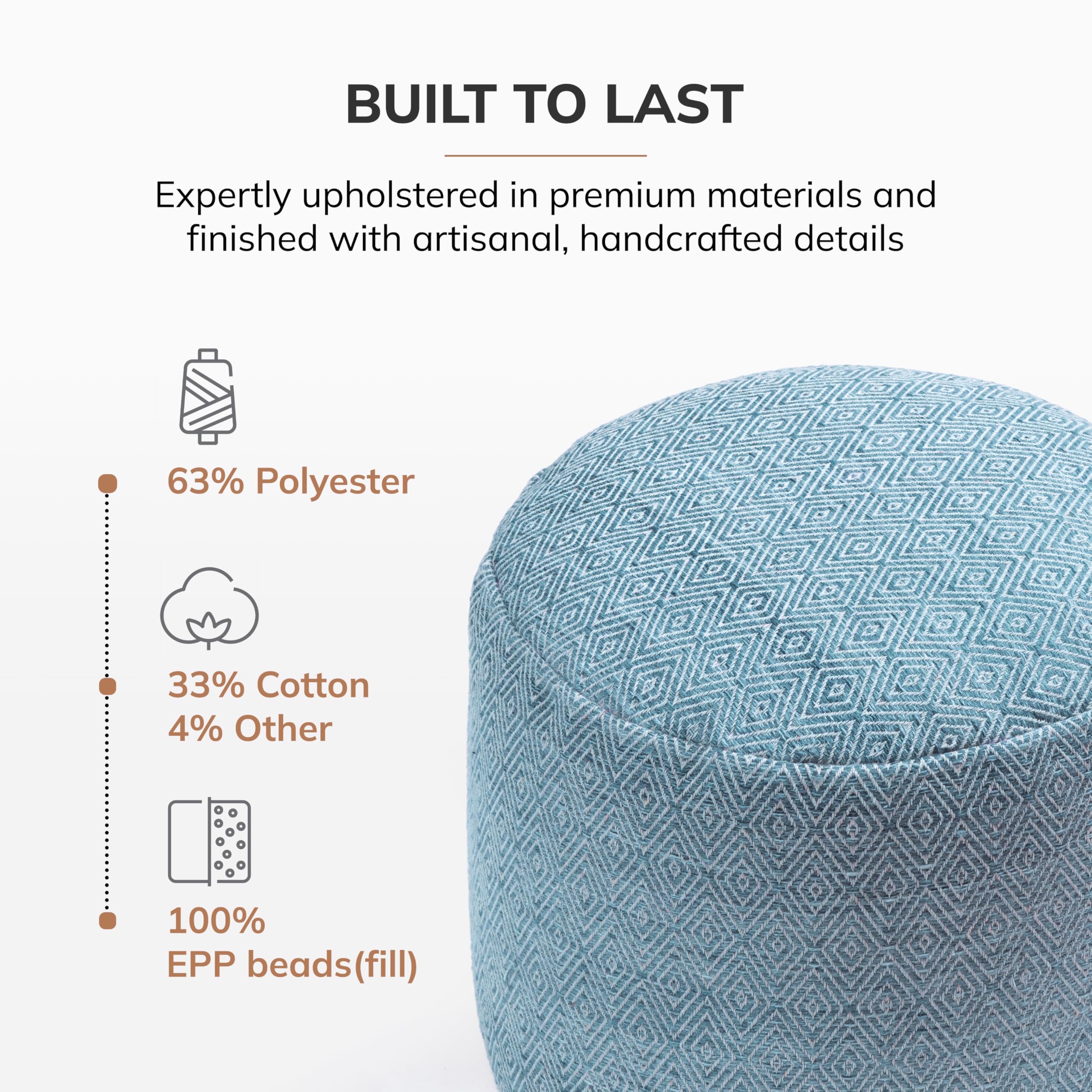 Handmade Pouf Ottoman Footrest