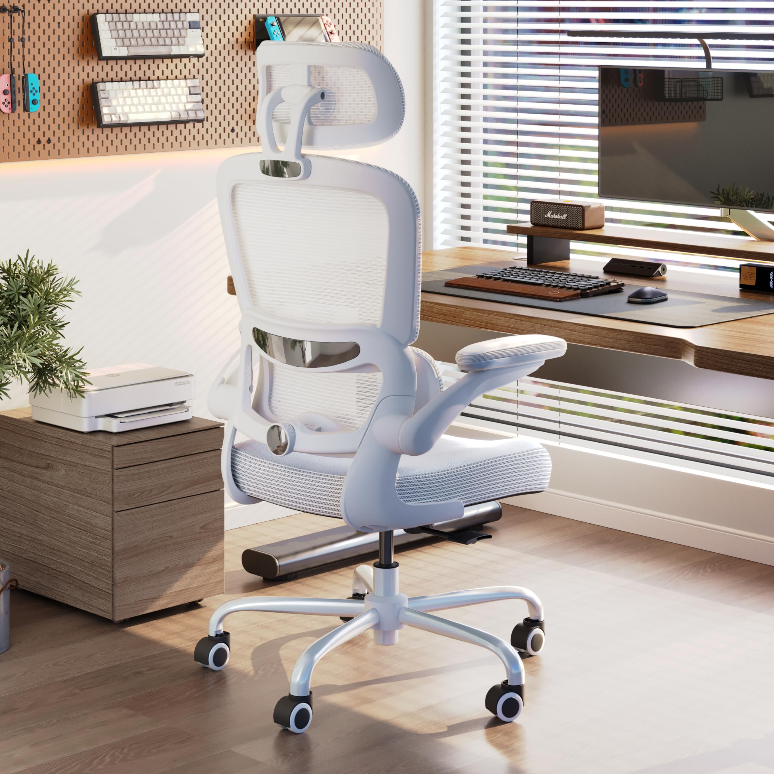 Ergonomic Office Chair with Adjustable Headrest and Lumbar Support