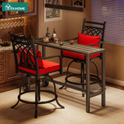 Outdoor Bar Table Rectangle Counter Height with Wheels