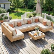 7-Piece Outdoor Sectional Patio Furniture Set with Cushions