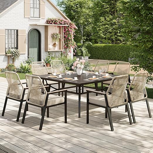 5-Piece Round Outdoor Dining Set with Wicker Chairs and 42" Table