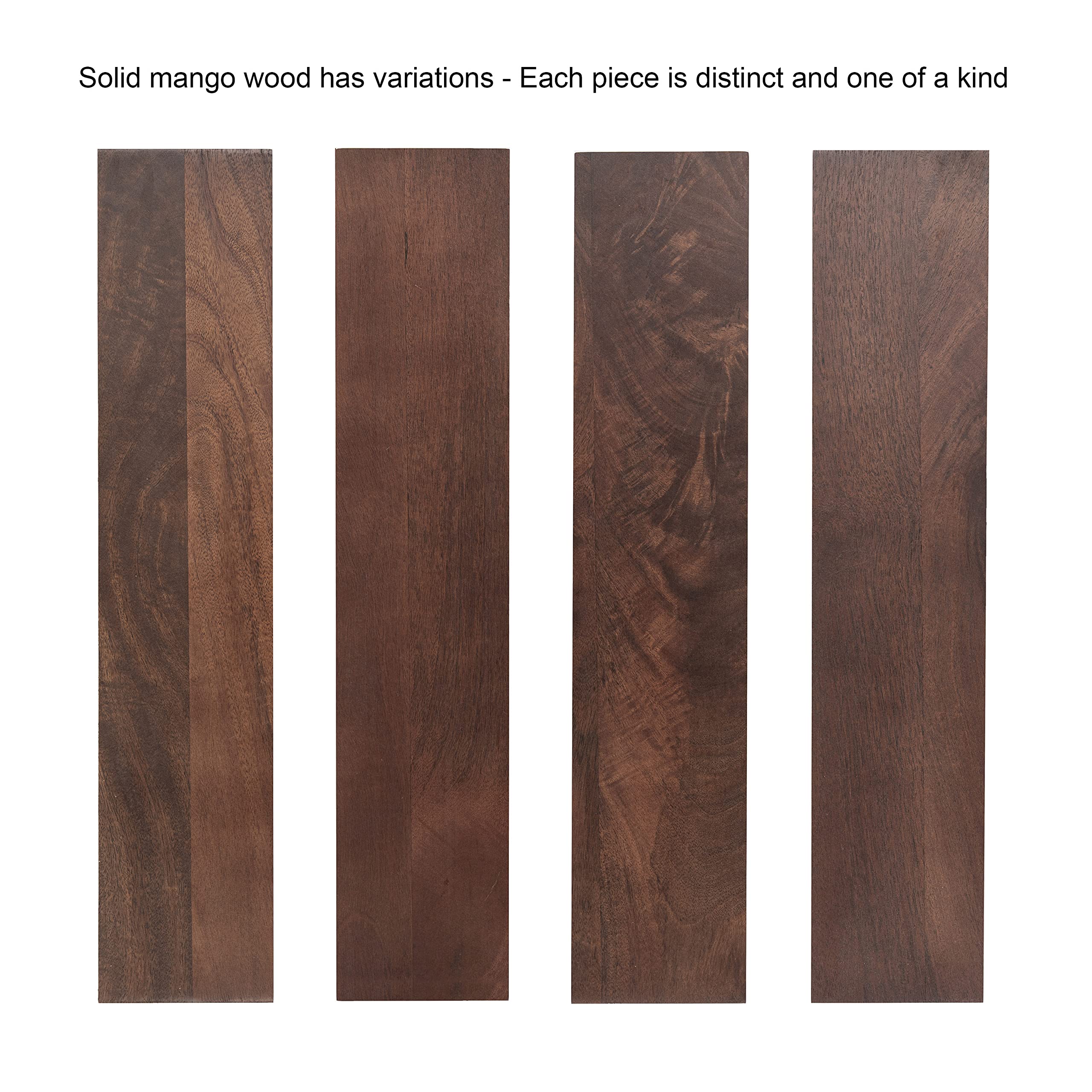 Modern Geometric Mango Wood Round Side Table