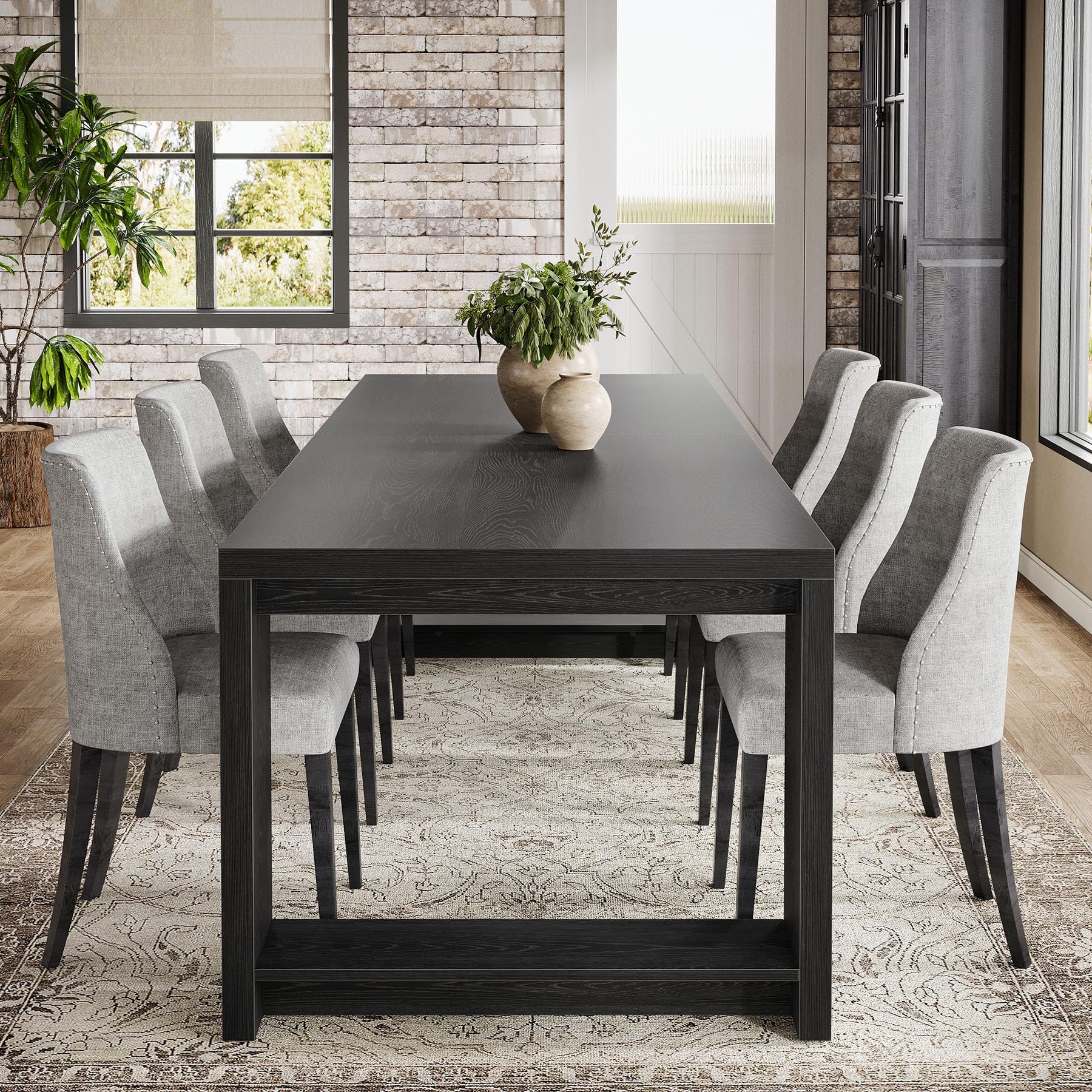 86.61-Inch Dining Table for 6-8 People