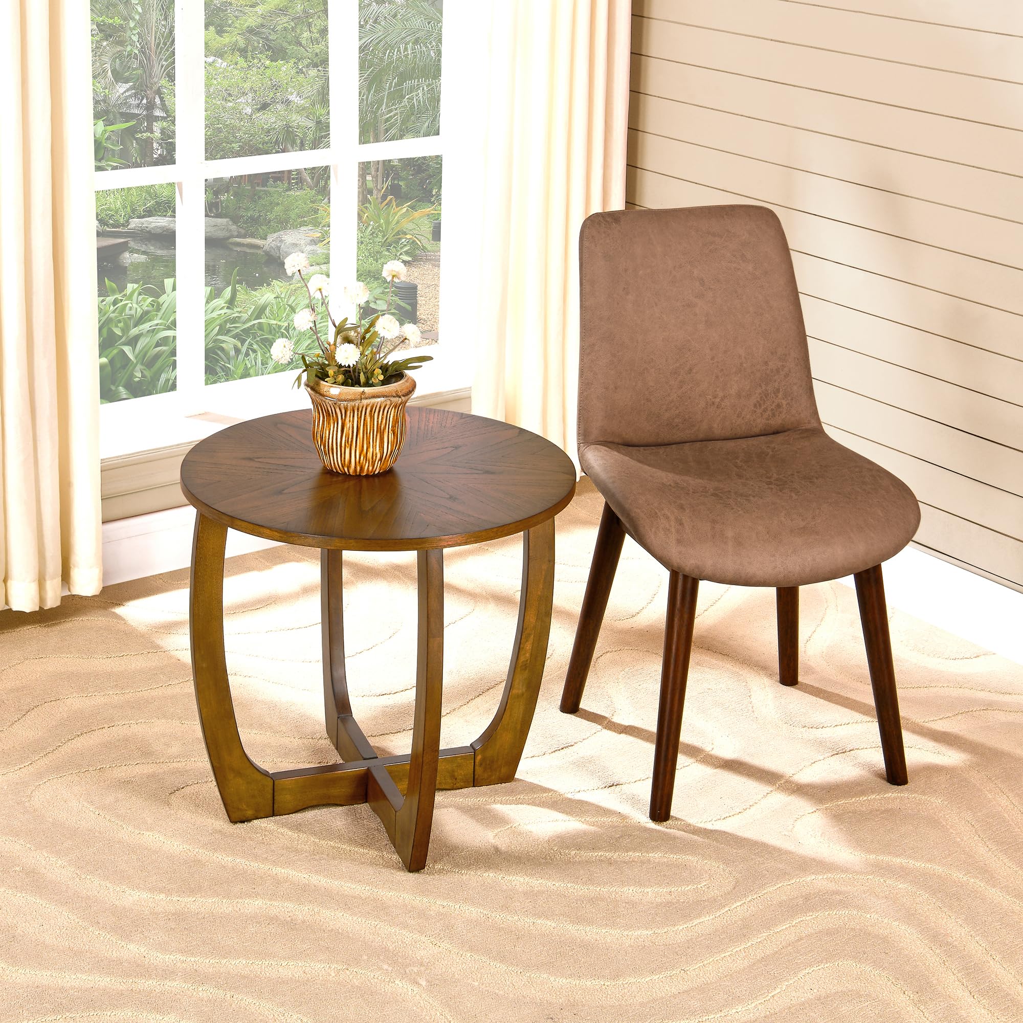 Mid Century Modern Round End Side Table