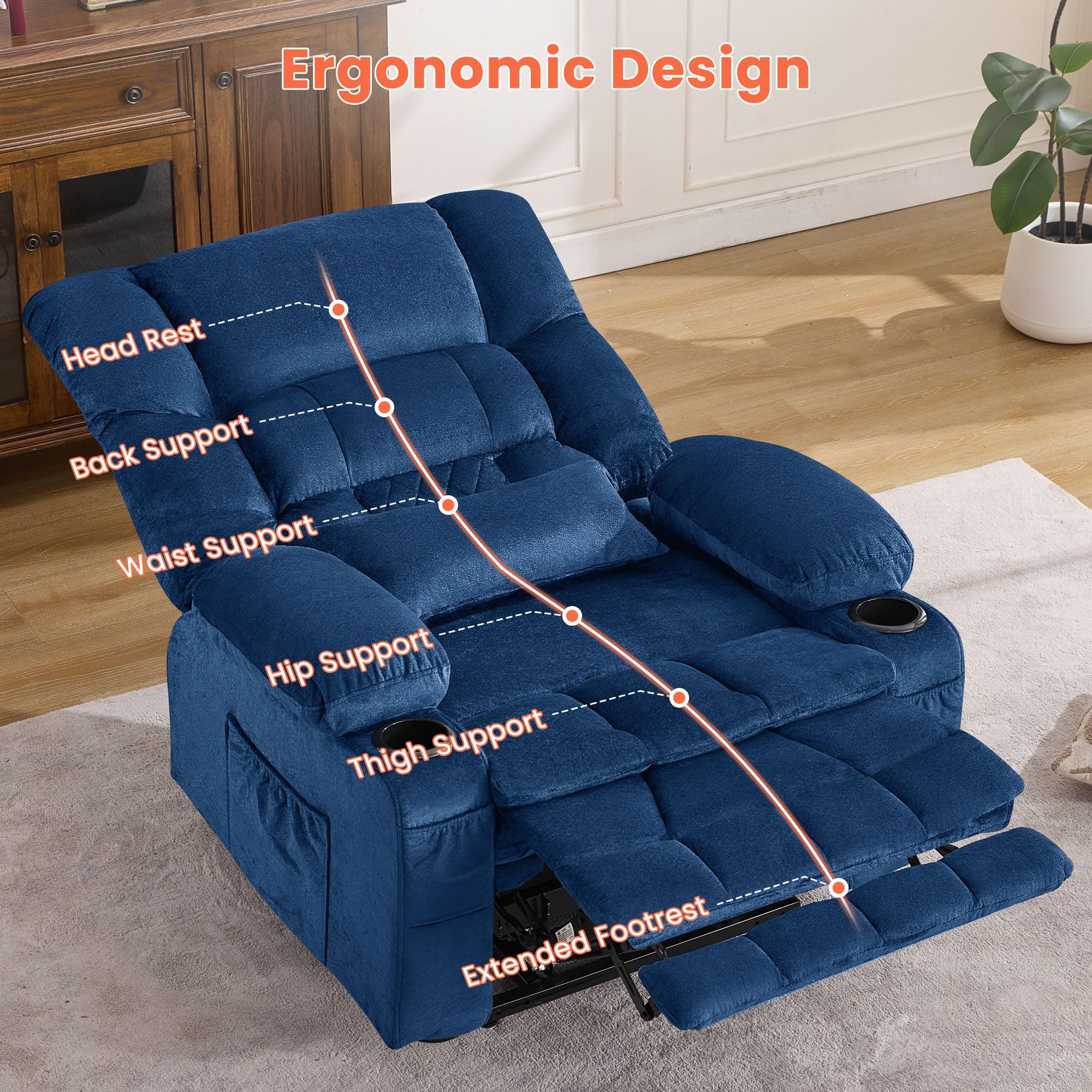 Power Lift Recliner Chair with Massage and Heating