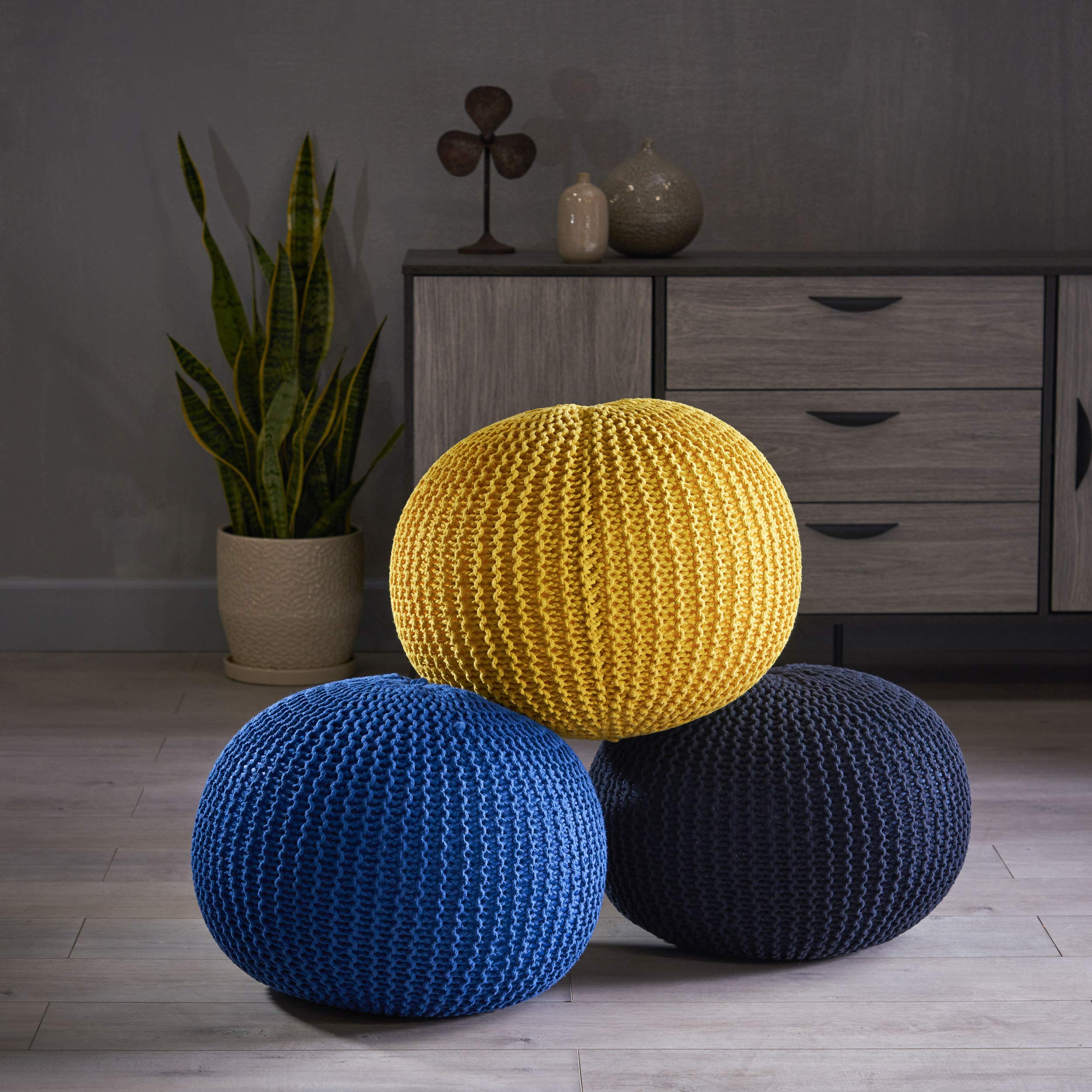 Belle Knitted Cotton Pouf
