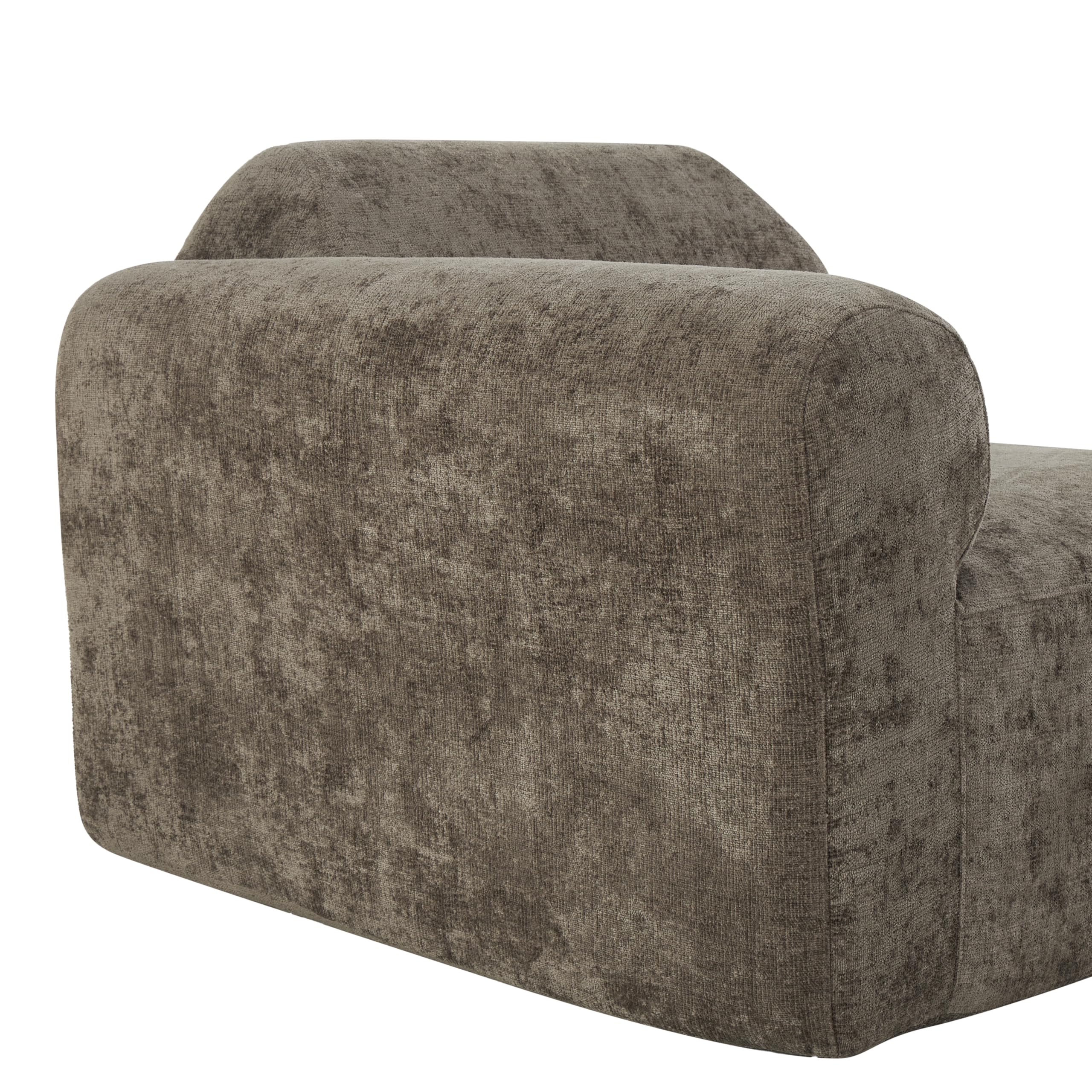 Modern Curved Sectional Sofa with Ottoman - 4 Piece Set