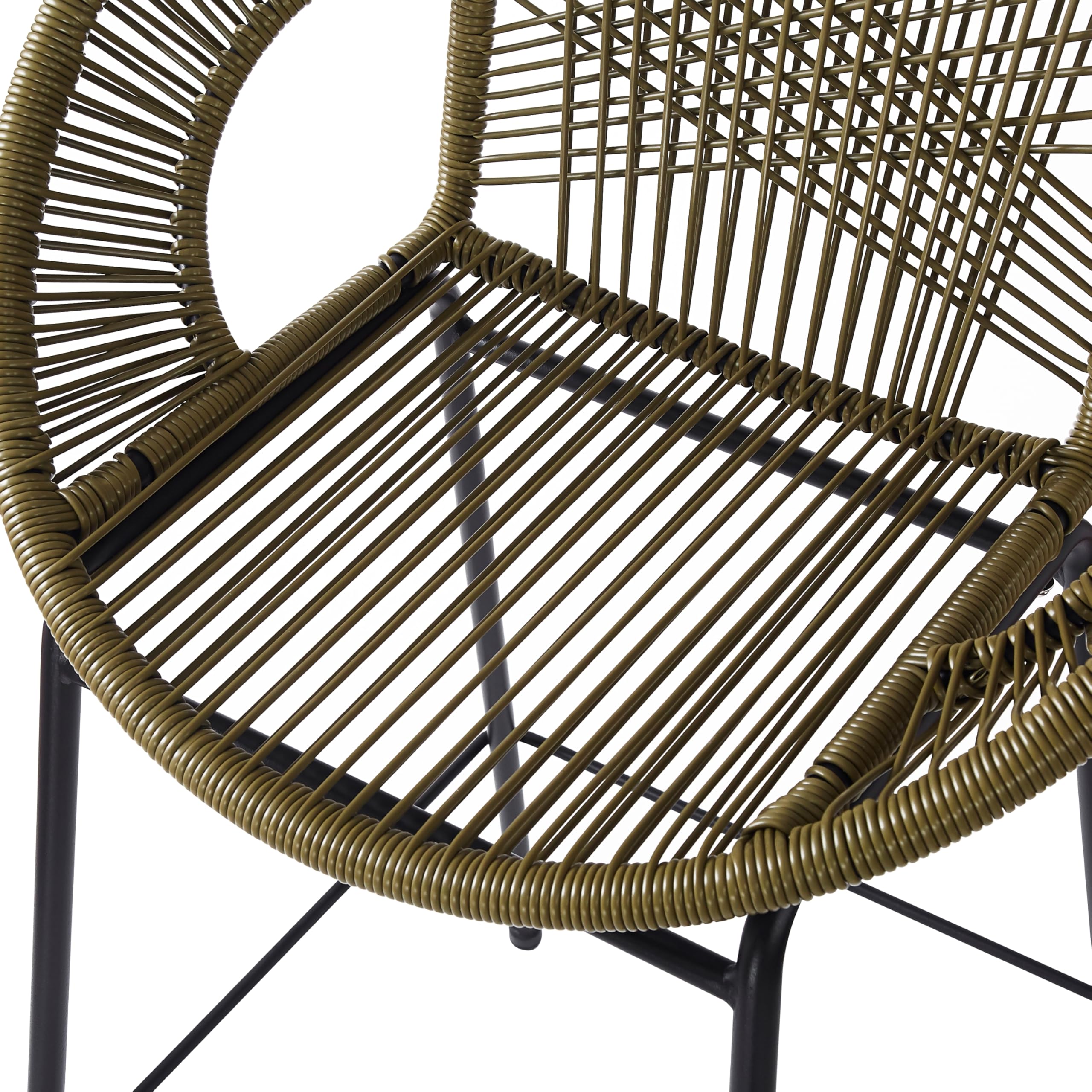Woven Plastic Wicker Bar Stools Set of 2