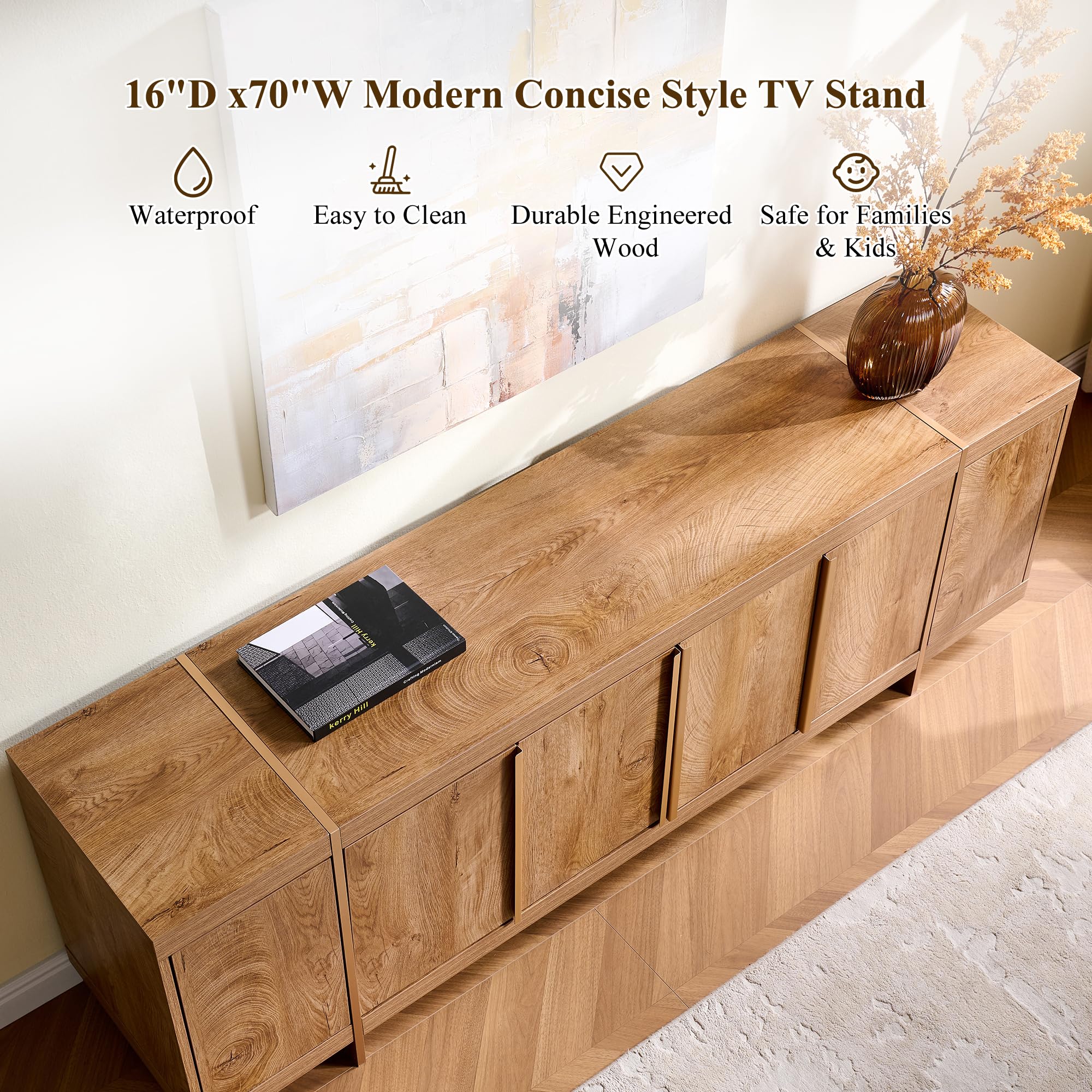 70" Modern TV Stand with Storage