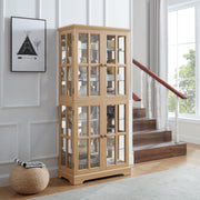 Antique Glass Display Cabinet with Adjustable Shelves