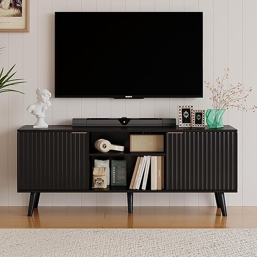 55 Inch Fluted TV Stand with Storage
