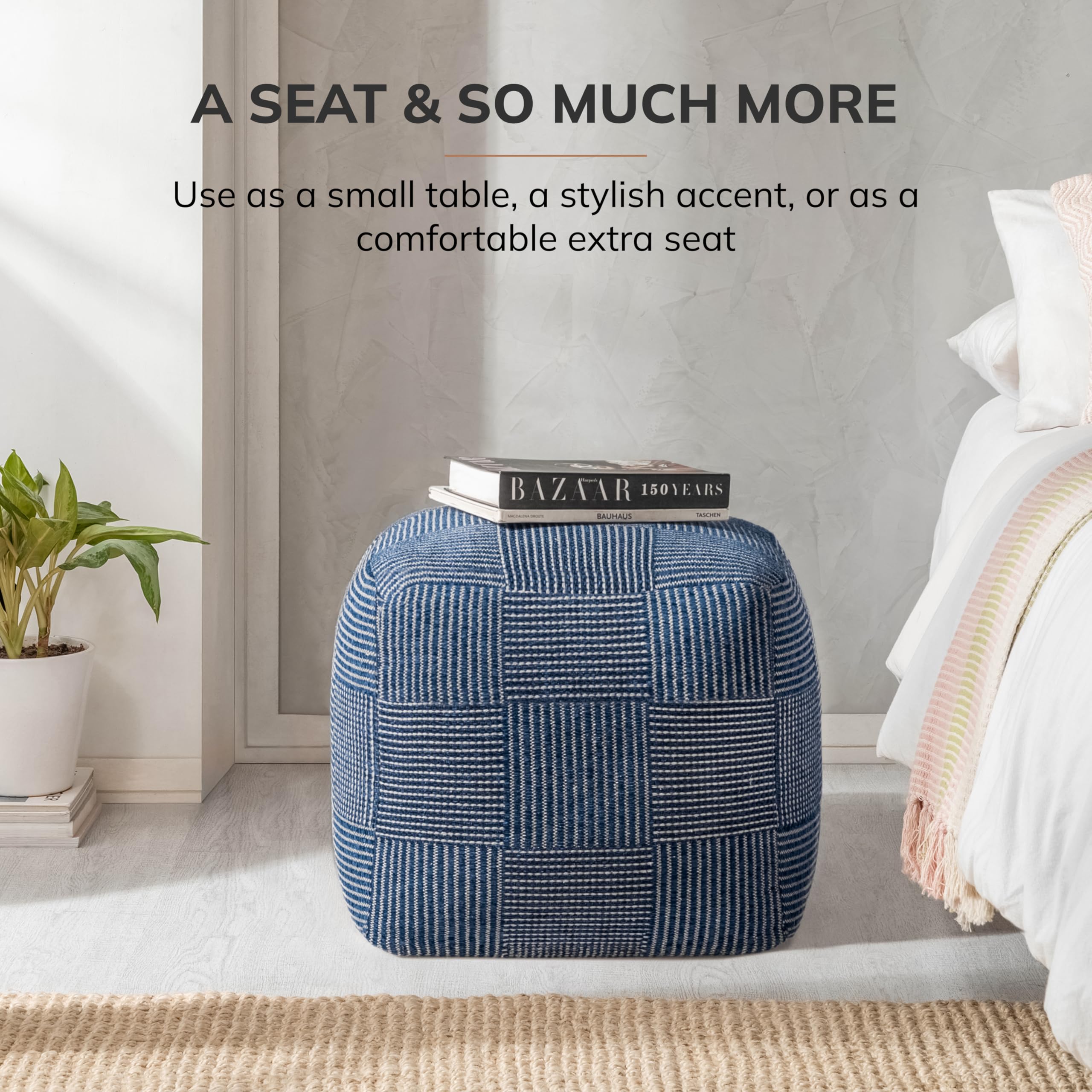 Handmade Pouf Ottoman Footrest 20x20x20