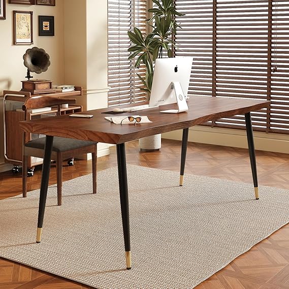 Solid Wood Office Desk with Live Edge