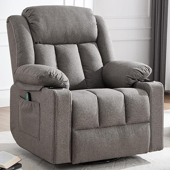 Rocker Swivel Recliner Chair with Massage and Heat