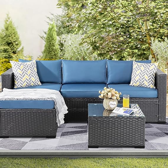 3-Piece Outdoor Sectional Patio Furniture Set
