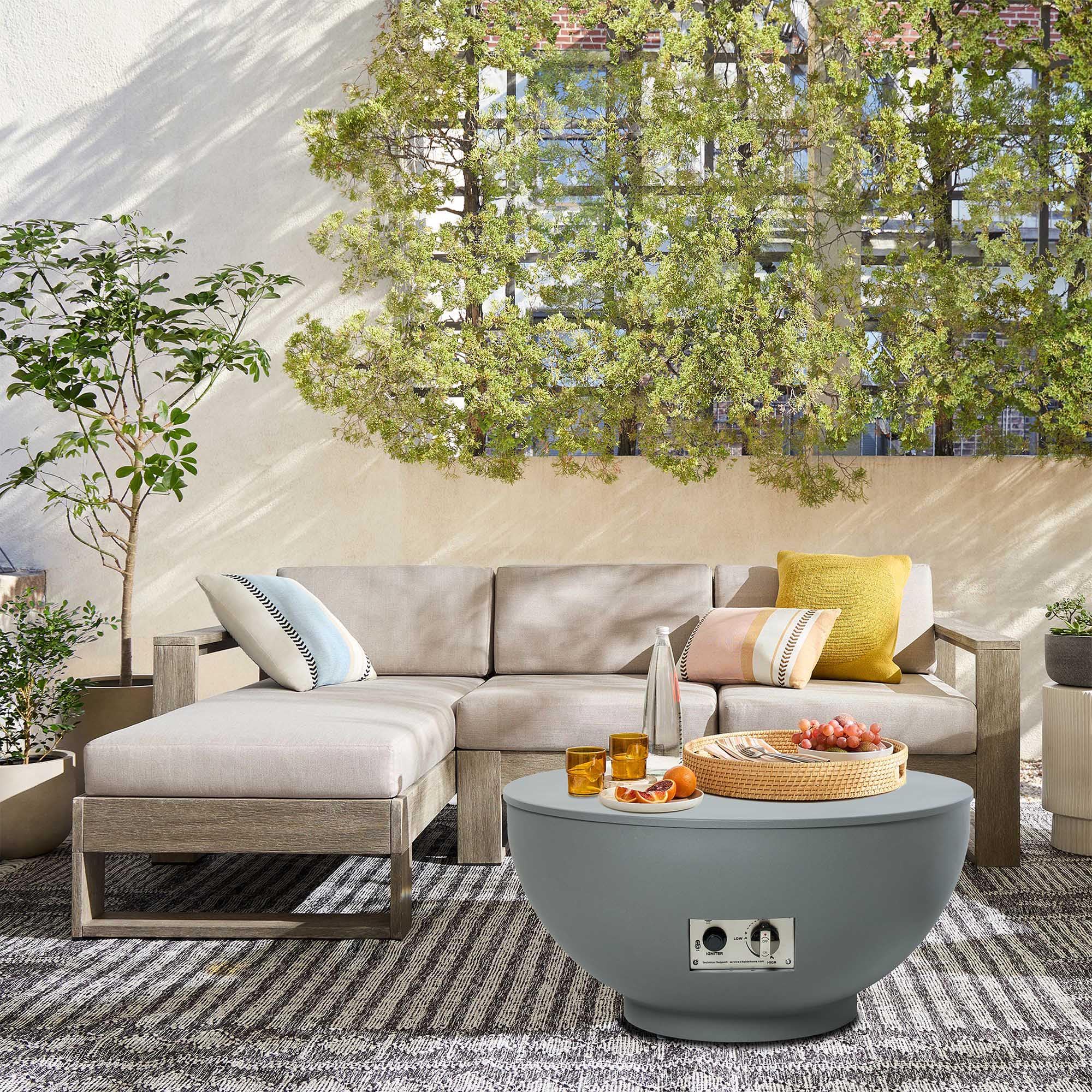 28-Inch Propane Fire Table with Lid and Cover