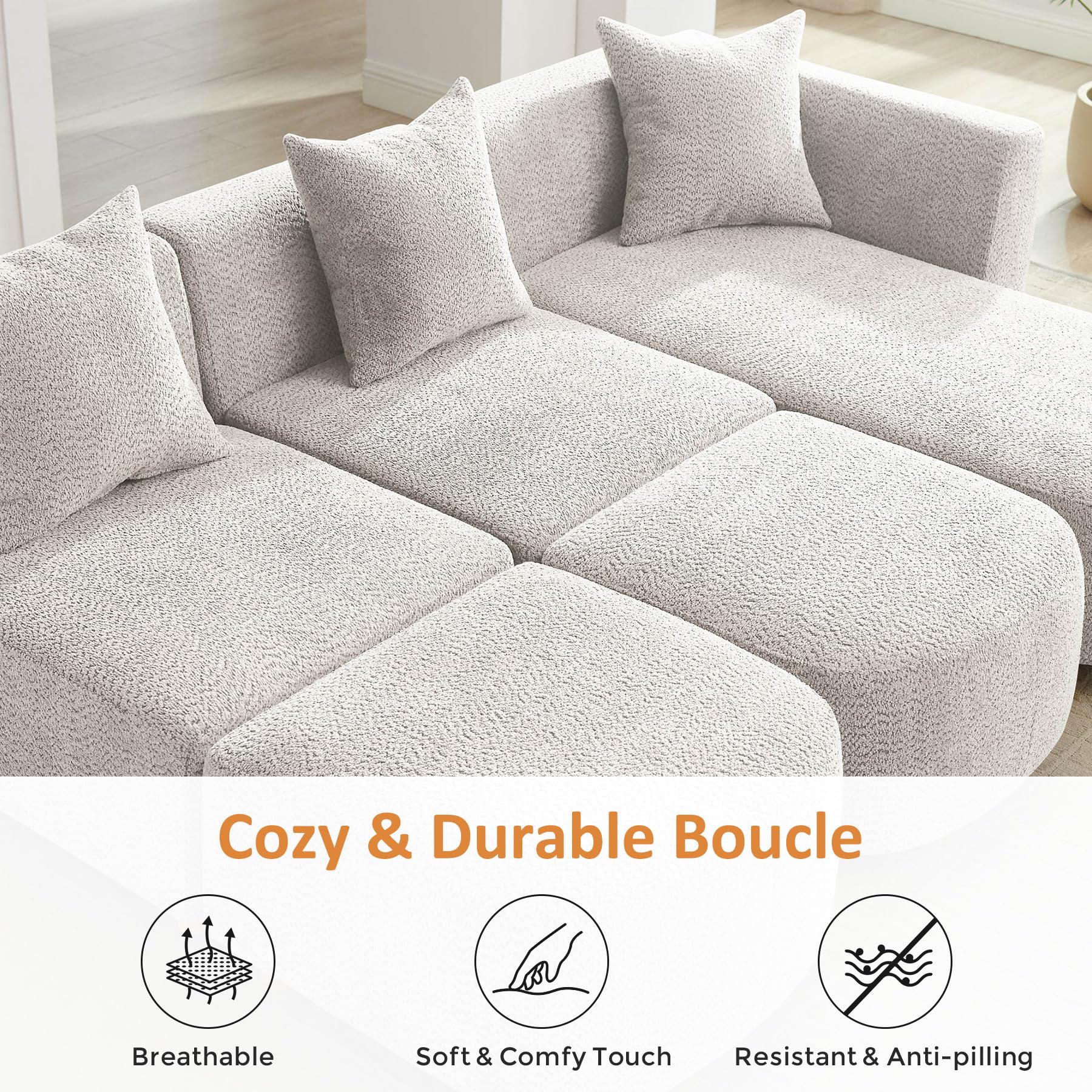 Modular Sectional Sofa with Ottoman