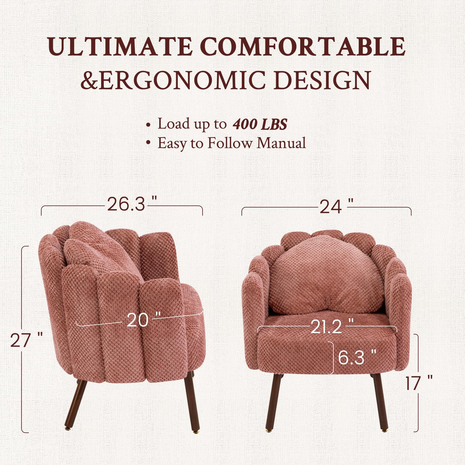 Velvet Shell Accent Chair