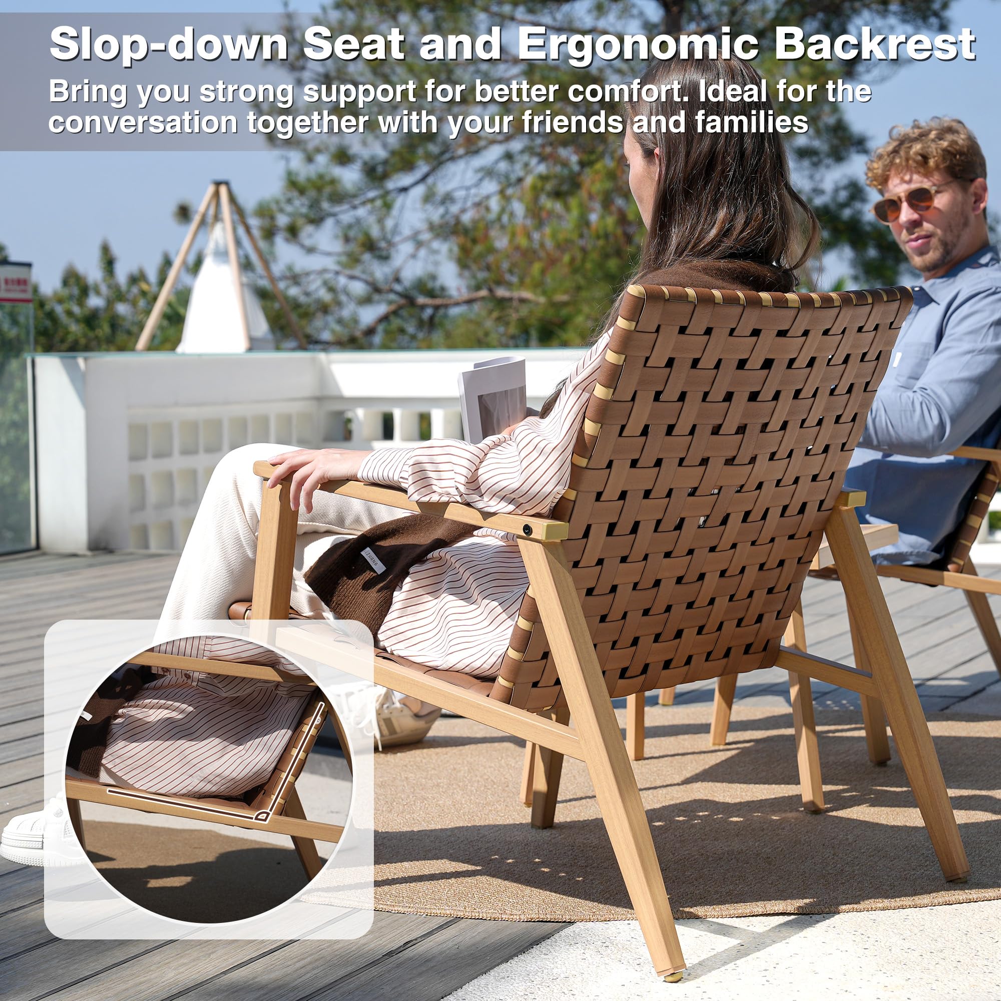 3 Piece Patio Bistro Set with Coffee Table