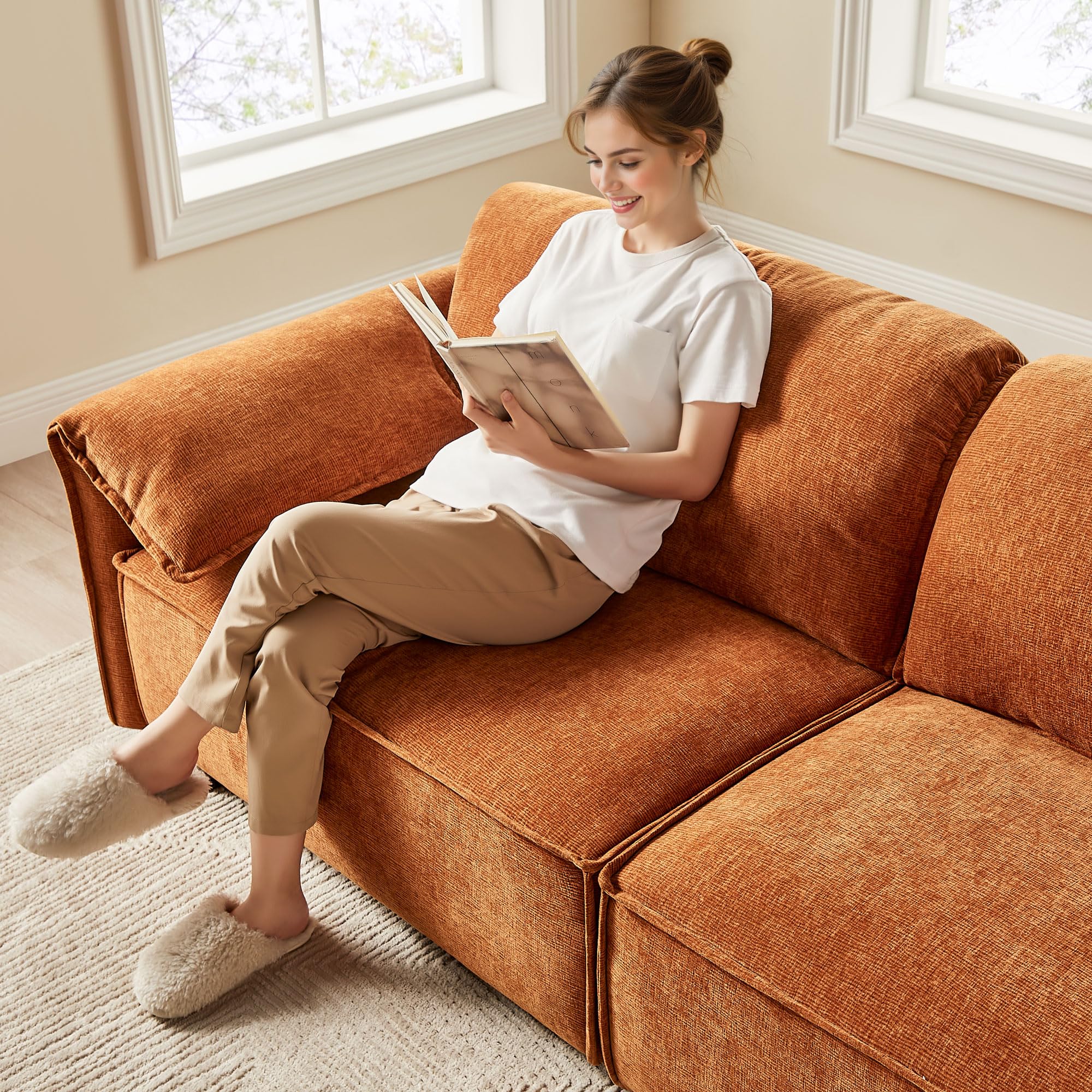 3-Seater Chenille Sofa Couch