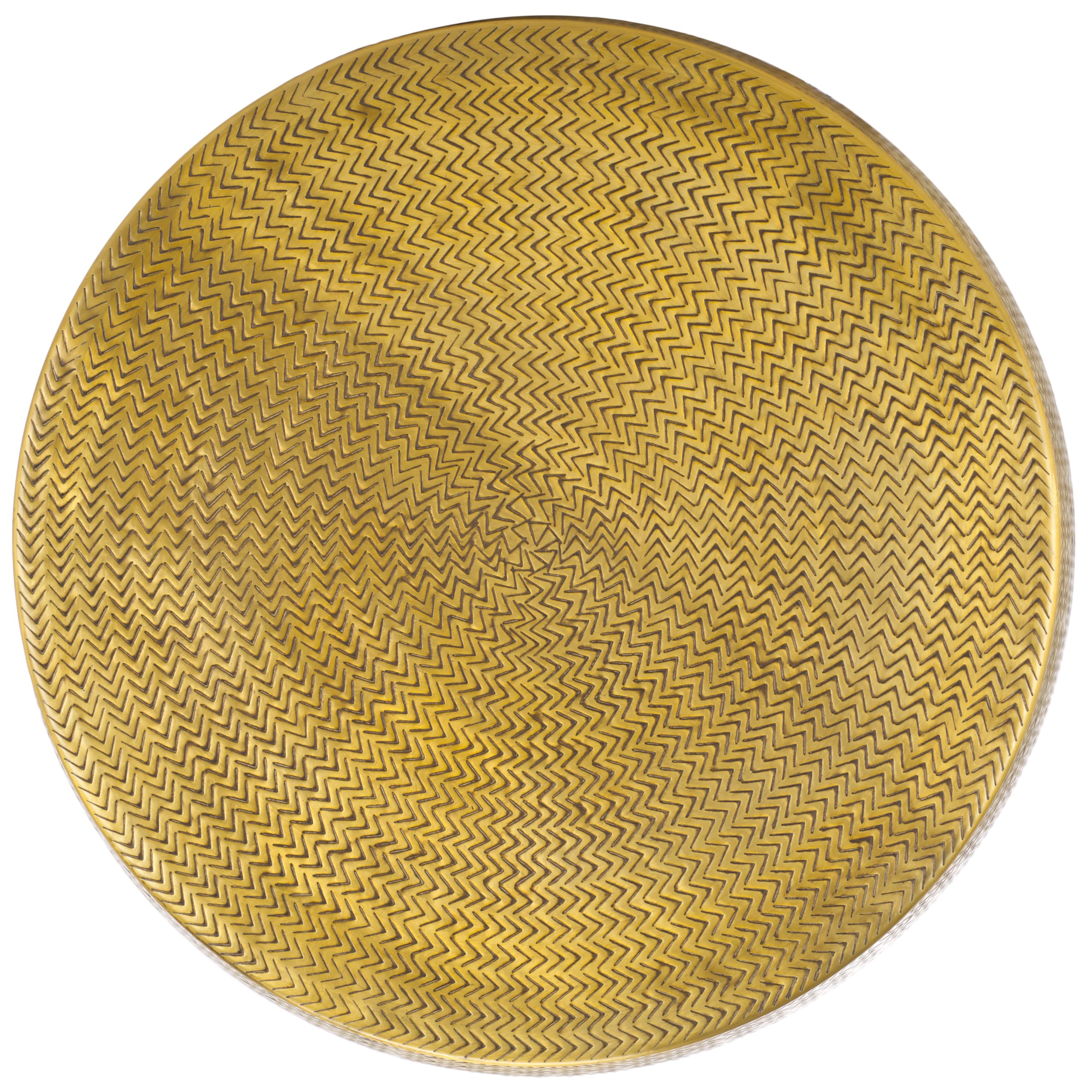 Apoline Antique Brass Drum Storage Coffee Table
