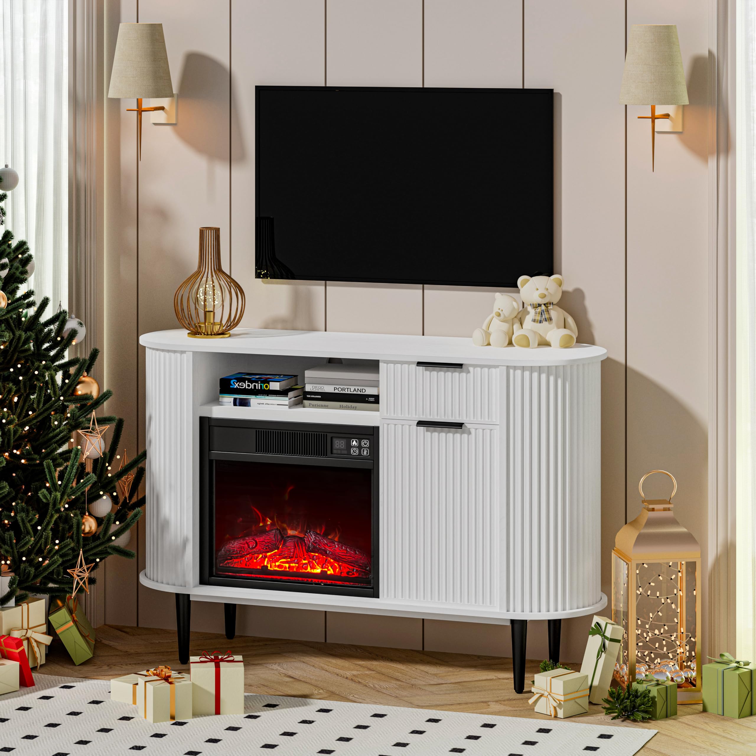 50" Electric Fireplace TV Stand with Storage