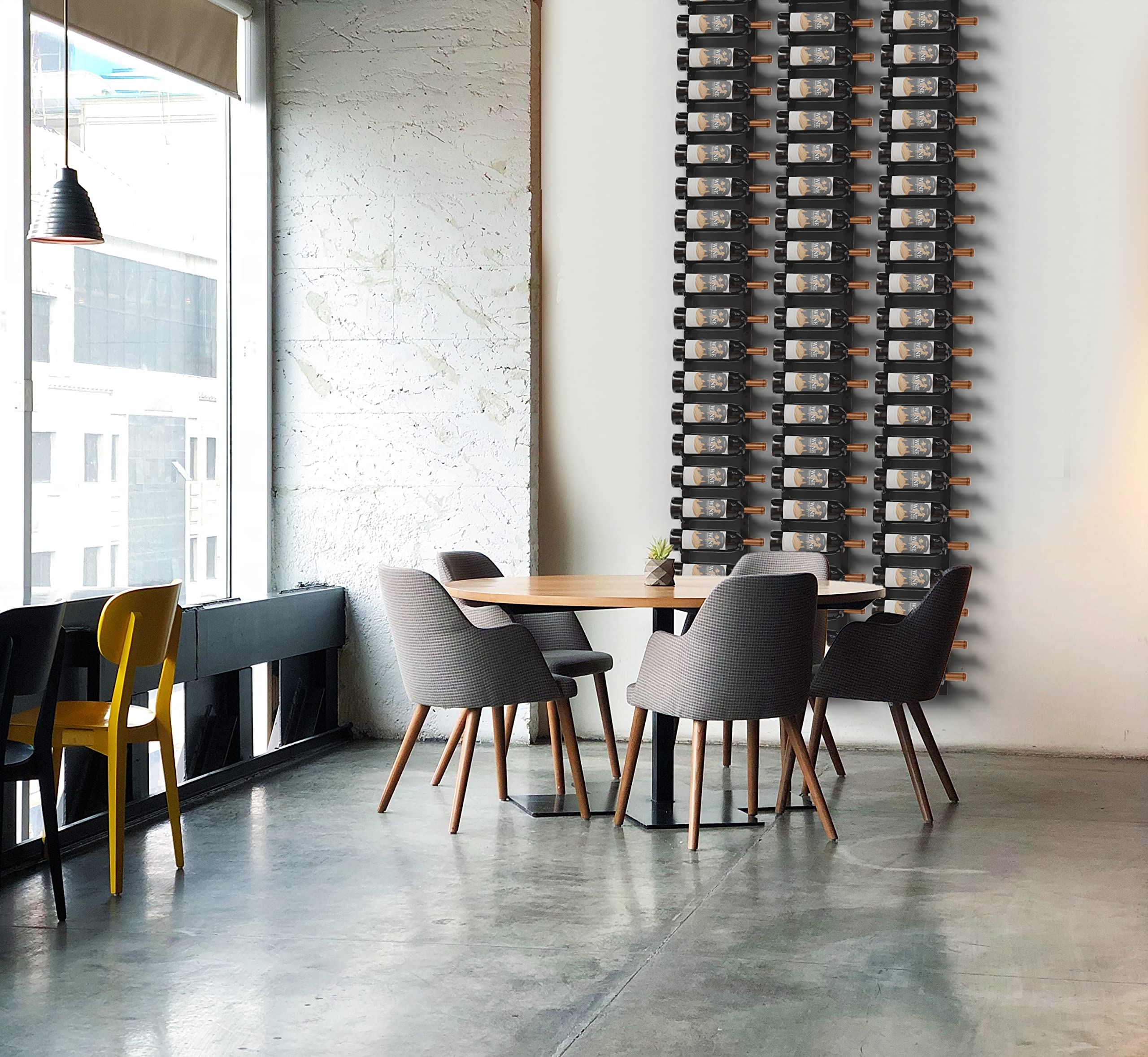 Wall Mounted Metal Wine Rack - 36 Bottle