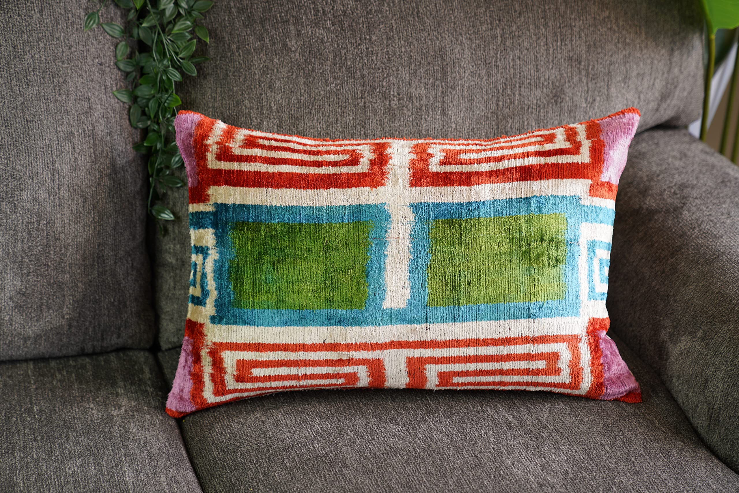 Handmade Luxury Velvet Throw Pillow 16x24 with Down Feather Insert