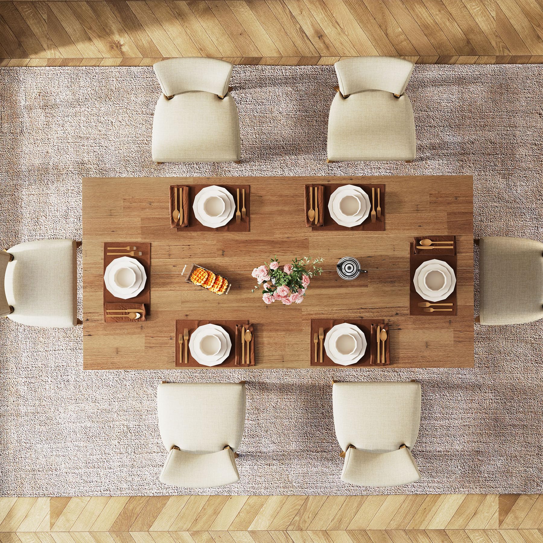 63-inch Rectangular Dining Table for 4-6