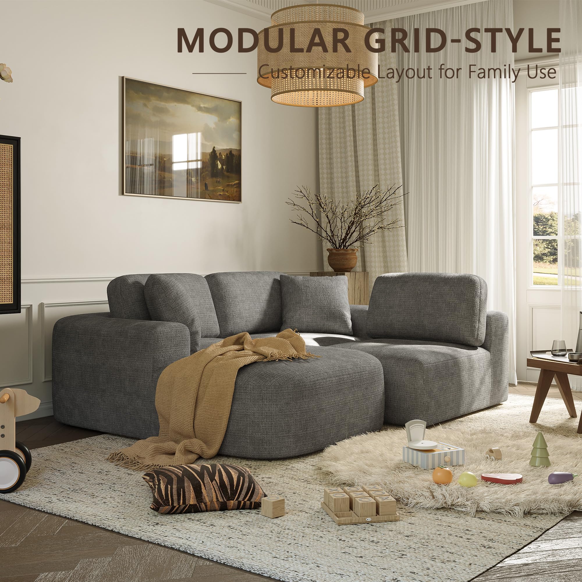 107'' Modular Sectional Sofa with Chaise